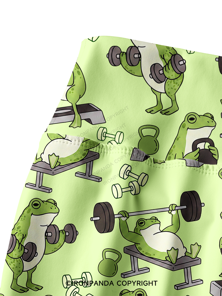Frog Gym Printed Yoga Pants