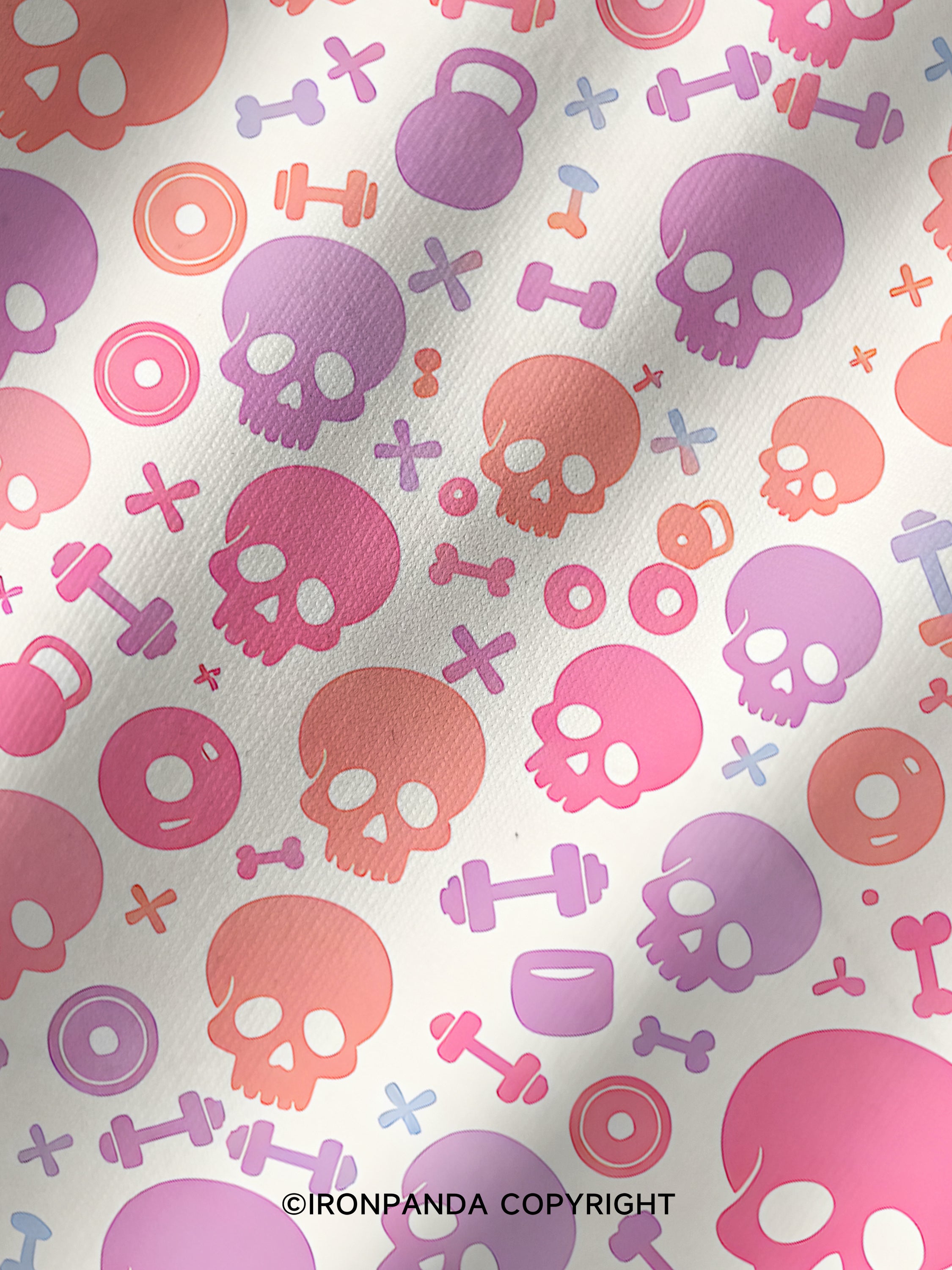 Pastel Skull Fitness Printed Yoga Shorts