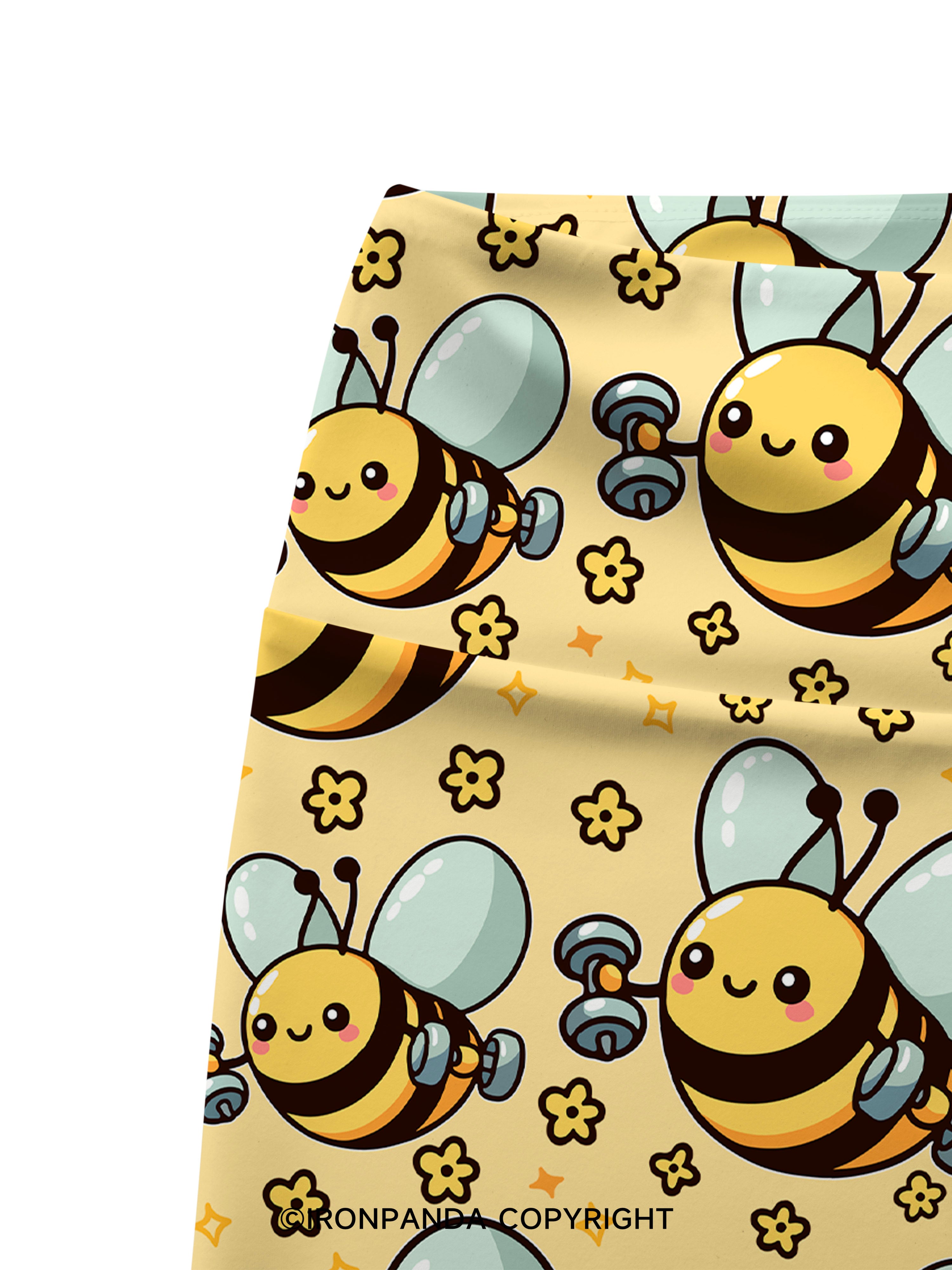 Busy Bee, Gains All Day Printed Yoga Cycling Shorts