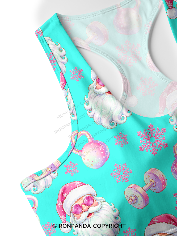 MACARON FITNESS SANTA CLAUS Yoga Racerback Sports Bra
