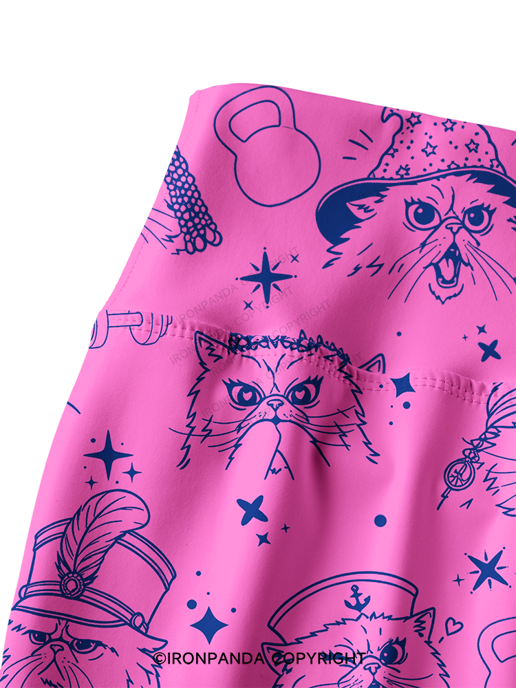FITNESS COOL CATS Printed Yoga Pants