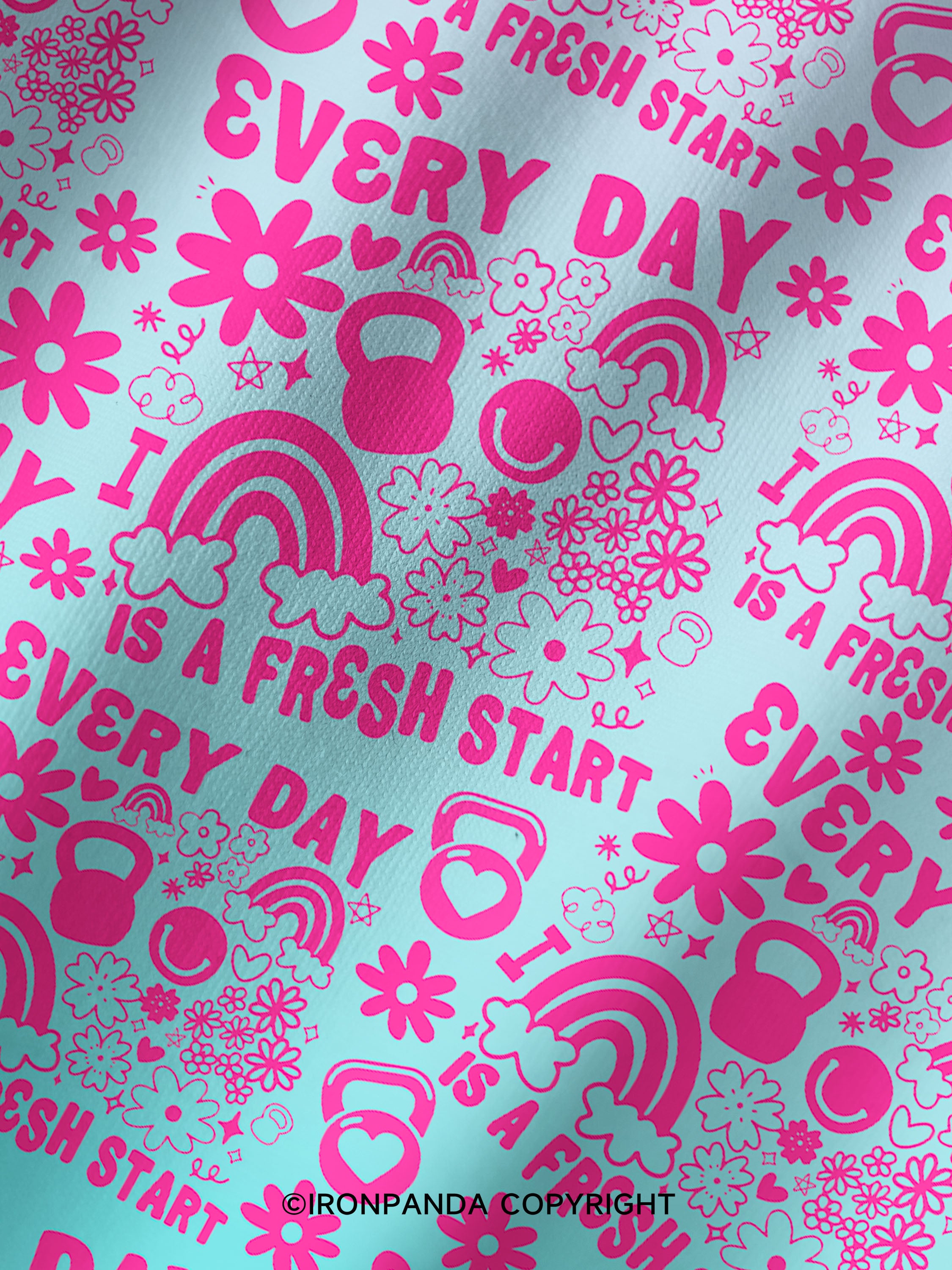 Every Day Is a Fresh Start Printed Yoga Shorts
