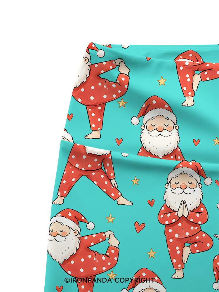 Funny Santa Yoga Printed Yoga Cycling Shorts