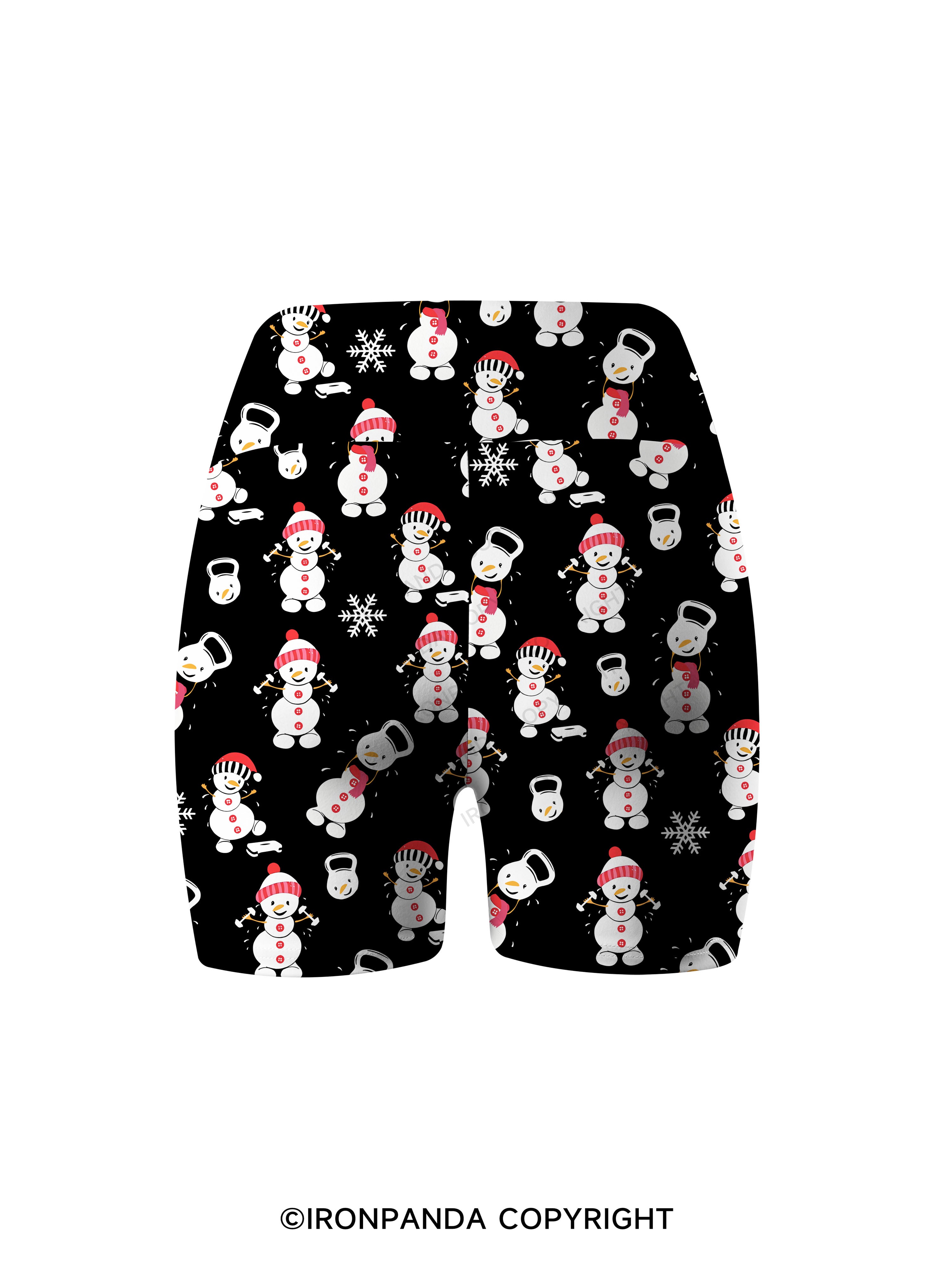 SWEATIN' WITH MY SNOWMIES Printed Yoga Cycling Shorts