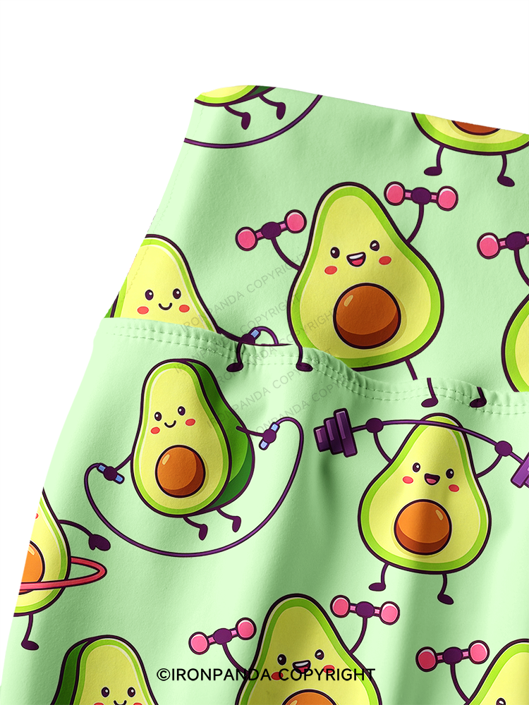 AVOCADO FITNESS PARTY Printed Yoga Pants