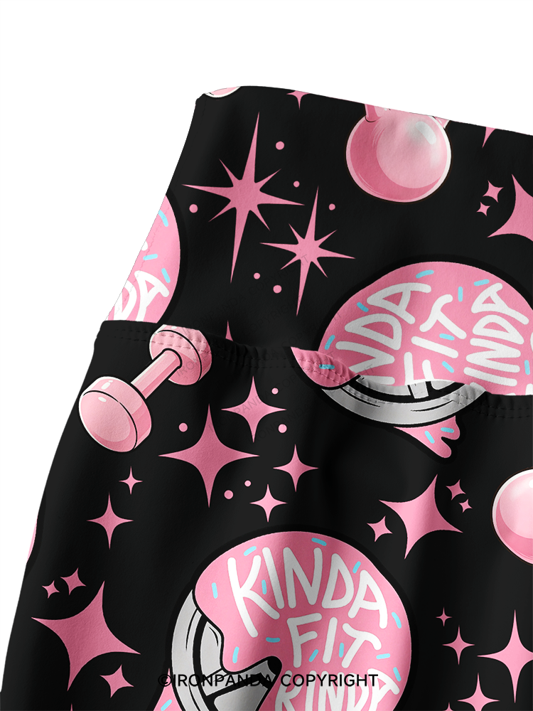 KINDA FIT KINDA FAT DONUT PLATE Printed Yoga Pants