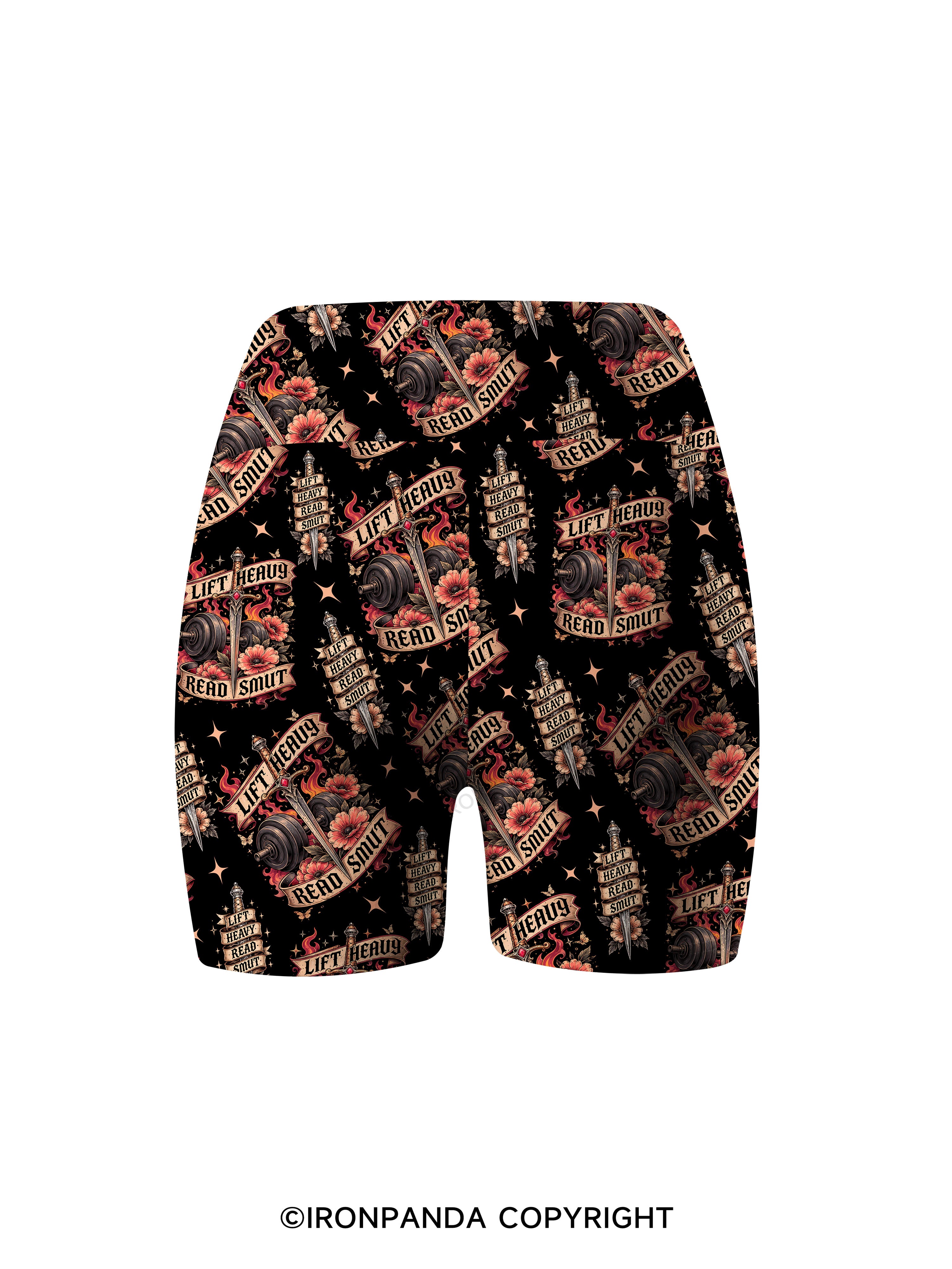 Lift Heavy Read Smut Printed Yoga Cycling Shorts