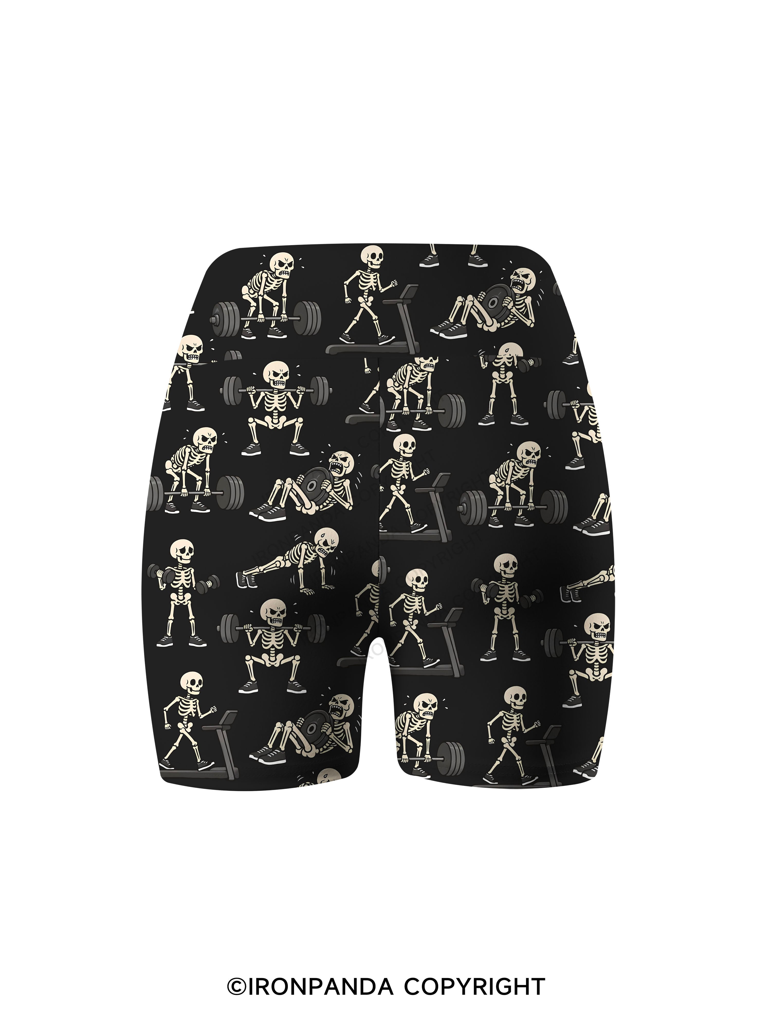 Pain Scale Skeleton Printed Yoga Cycling Shorts