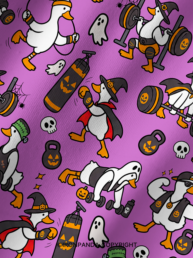 Halloween Fitness Goose Printed Yoga Shorts