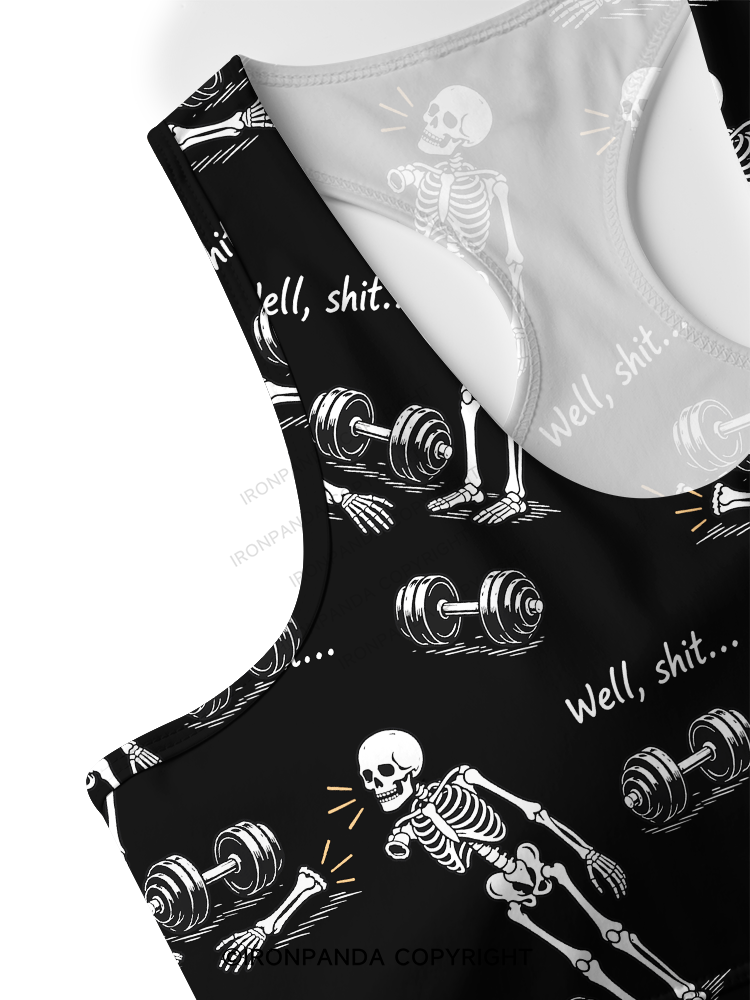 Well Shit Skeleton Racerback Sports Bra