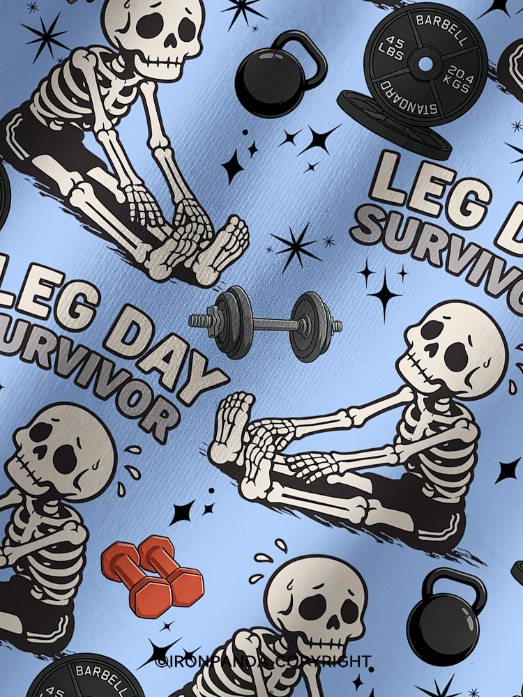Leg Day Survivor Printed Yoga Shorts