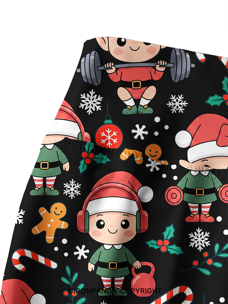 Gym Christmas Elves Gym Printed Yoga Pants