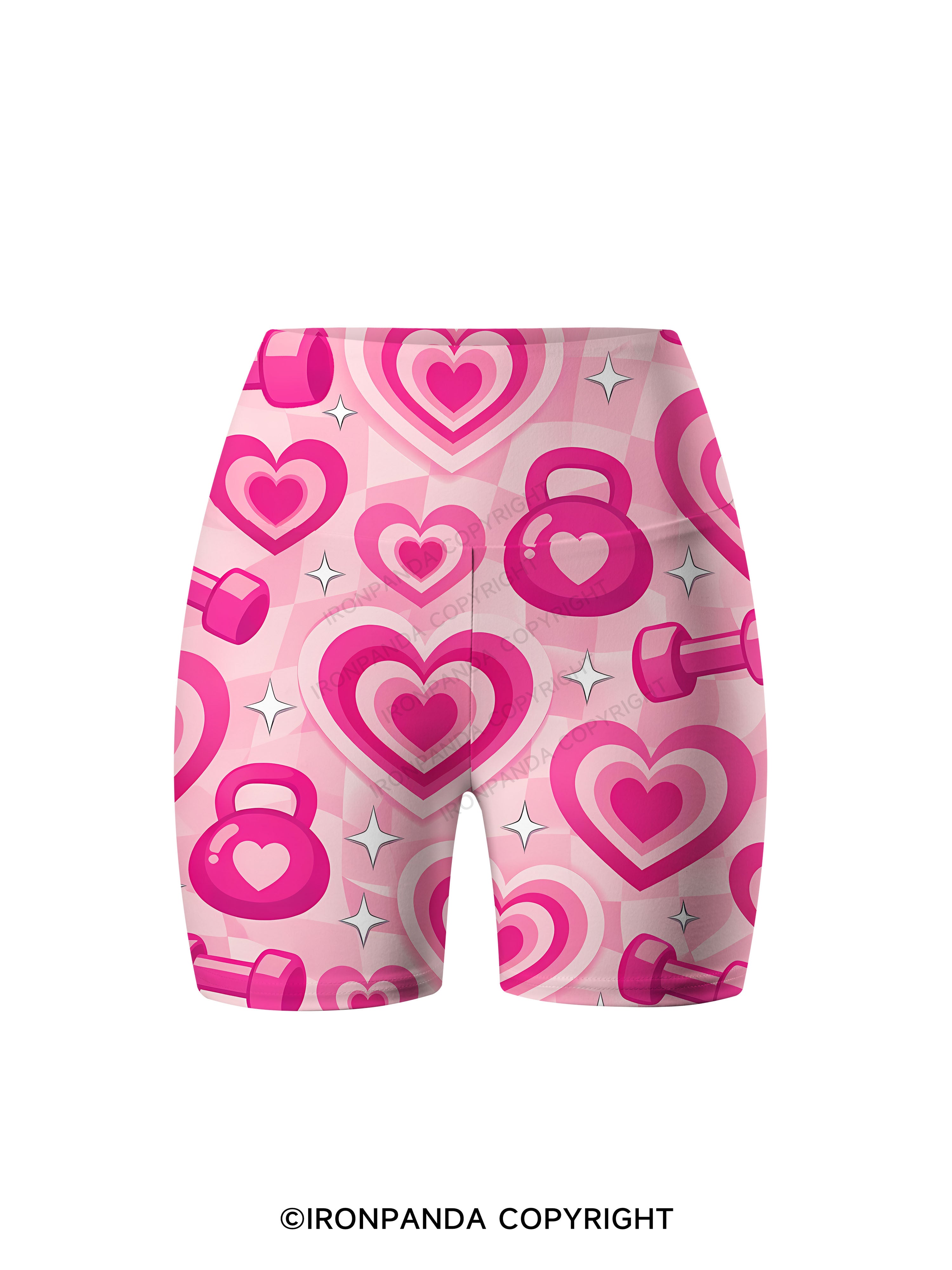 Coquette Heart Fitness Printed Yoga Cycling Shorts