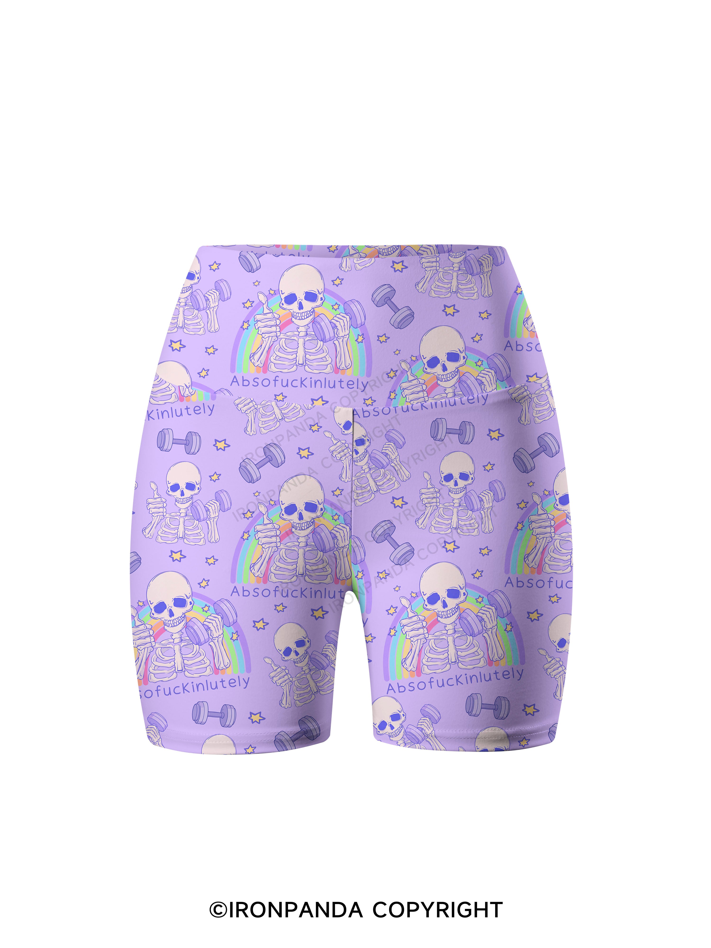 ABSOFUCKINLUTELY GYM SKELETON Printed Yoga Cycling Shorts