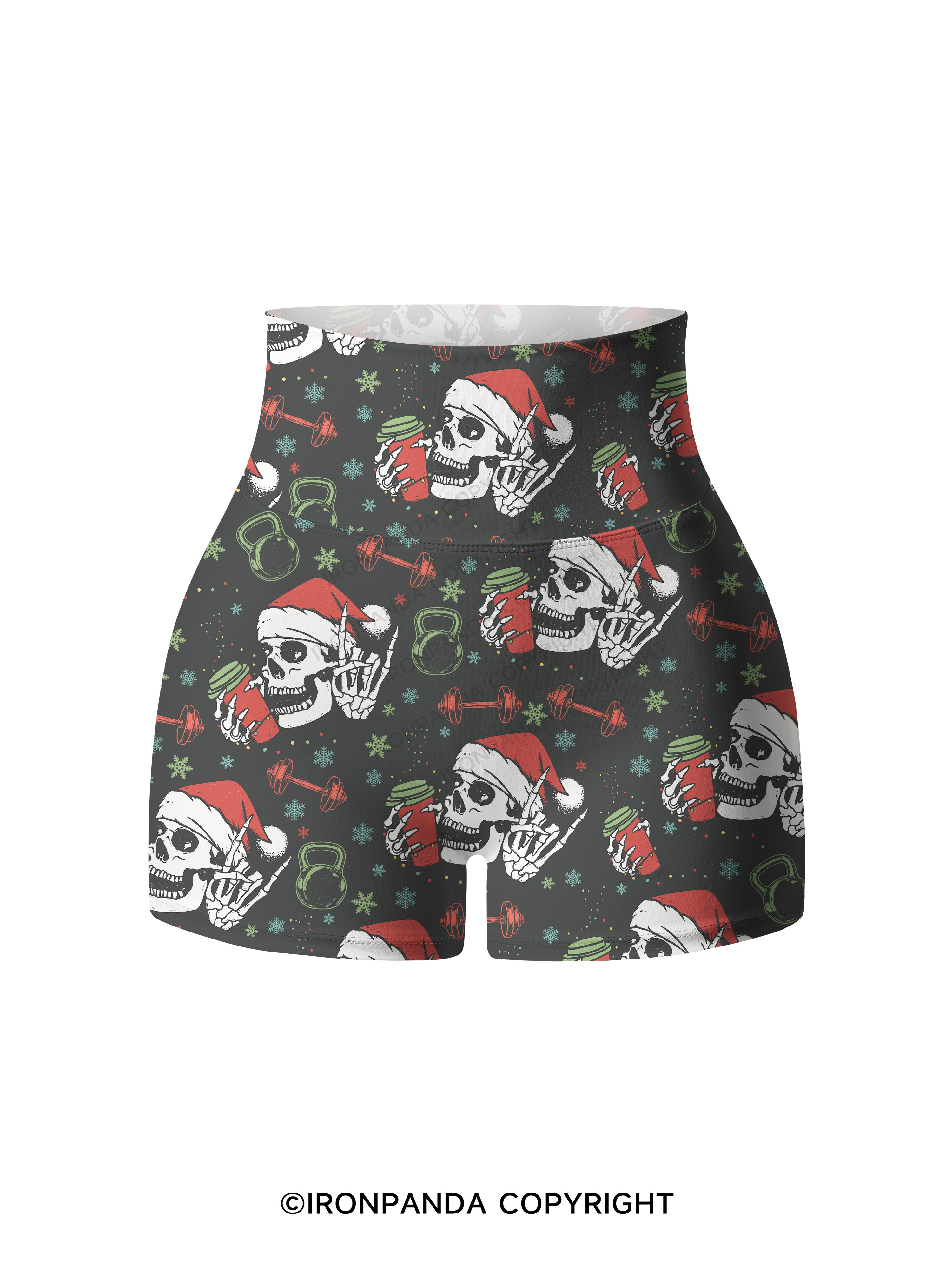 dead inside but jolly af Printed Yoga Shorts