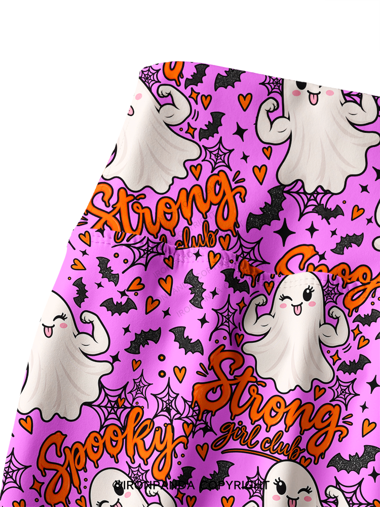 spooky strong girl club Printed Yoga Pants