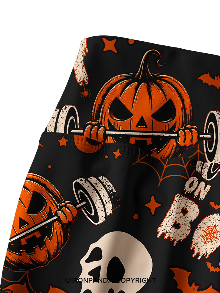 WORKING ON MY BOOTY FUNNY HALLOWEEN PUMPKIN Printed Yoga Pants