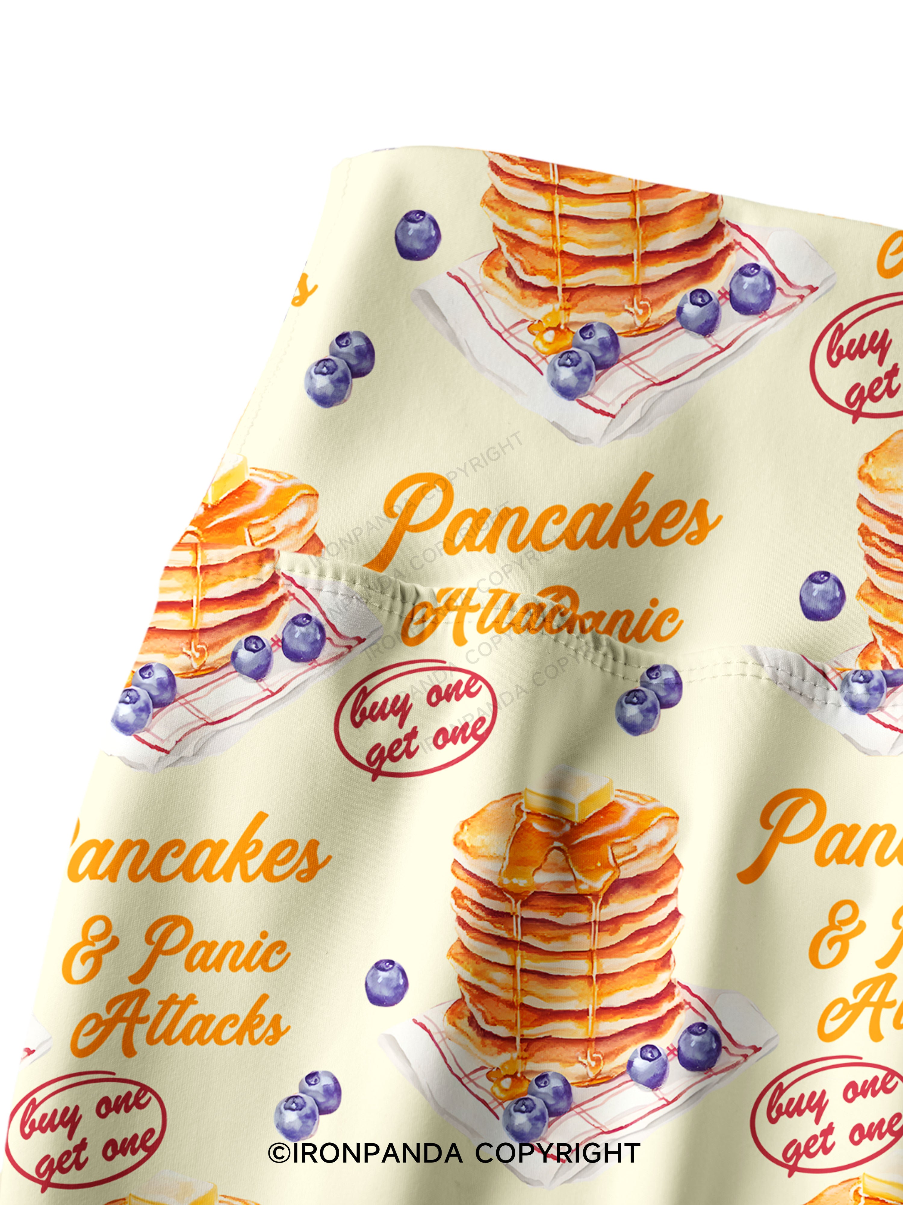 Pancakes & Panic Attacks Printed Yoga Pants