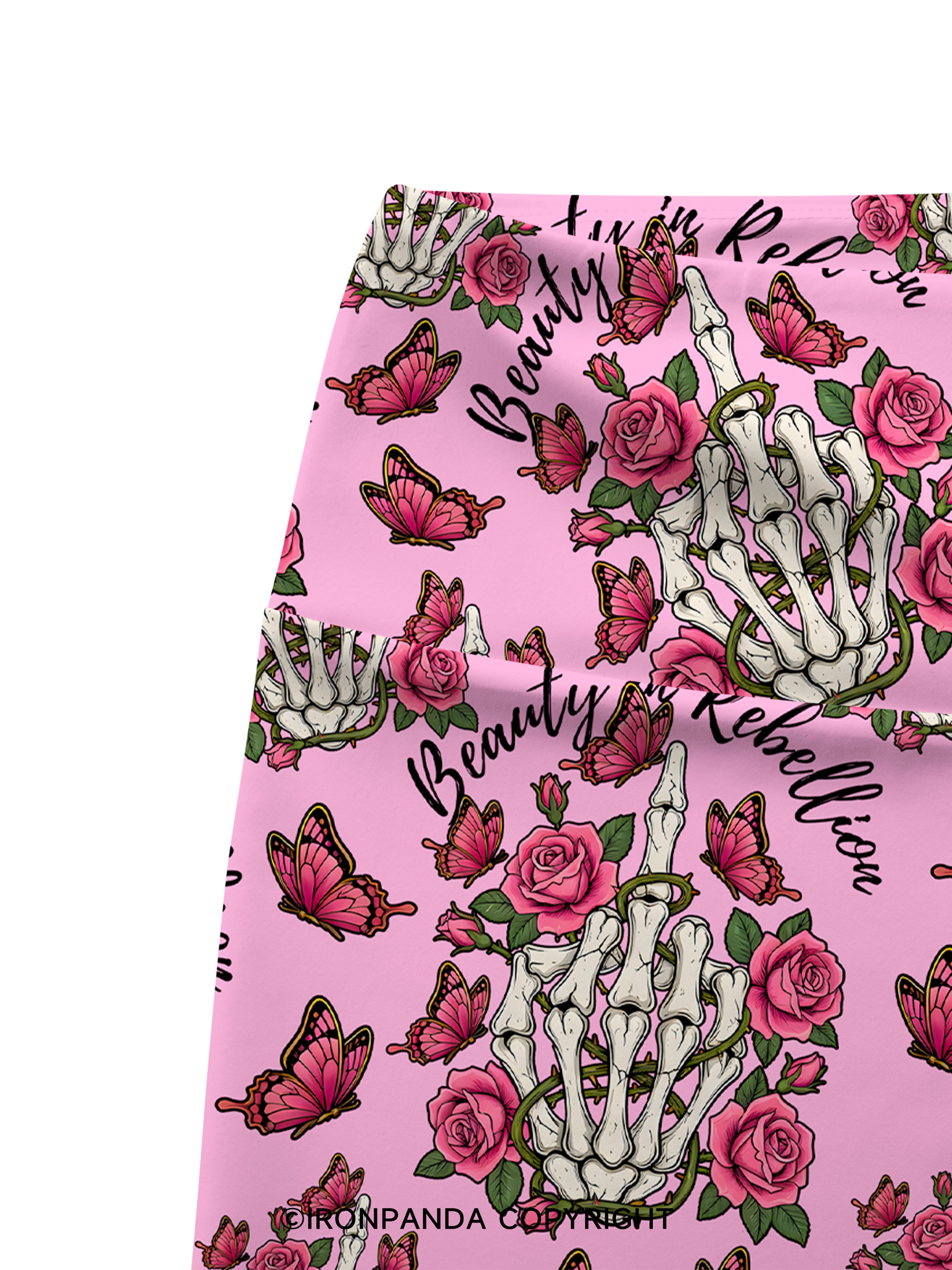 Beauty in Rebellion Printed Yoga Cycling Shorts