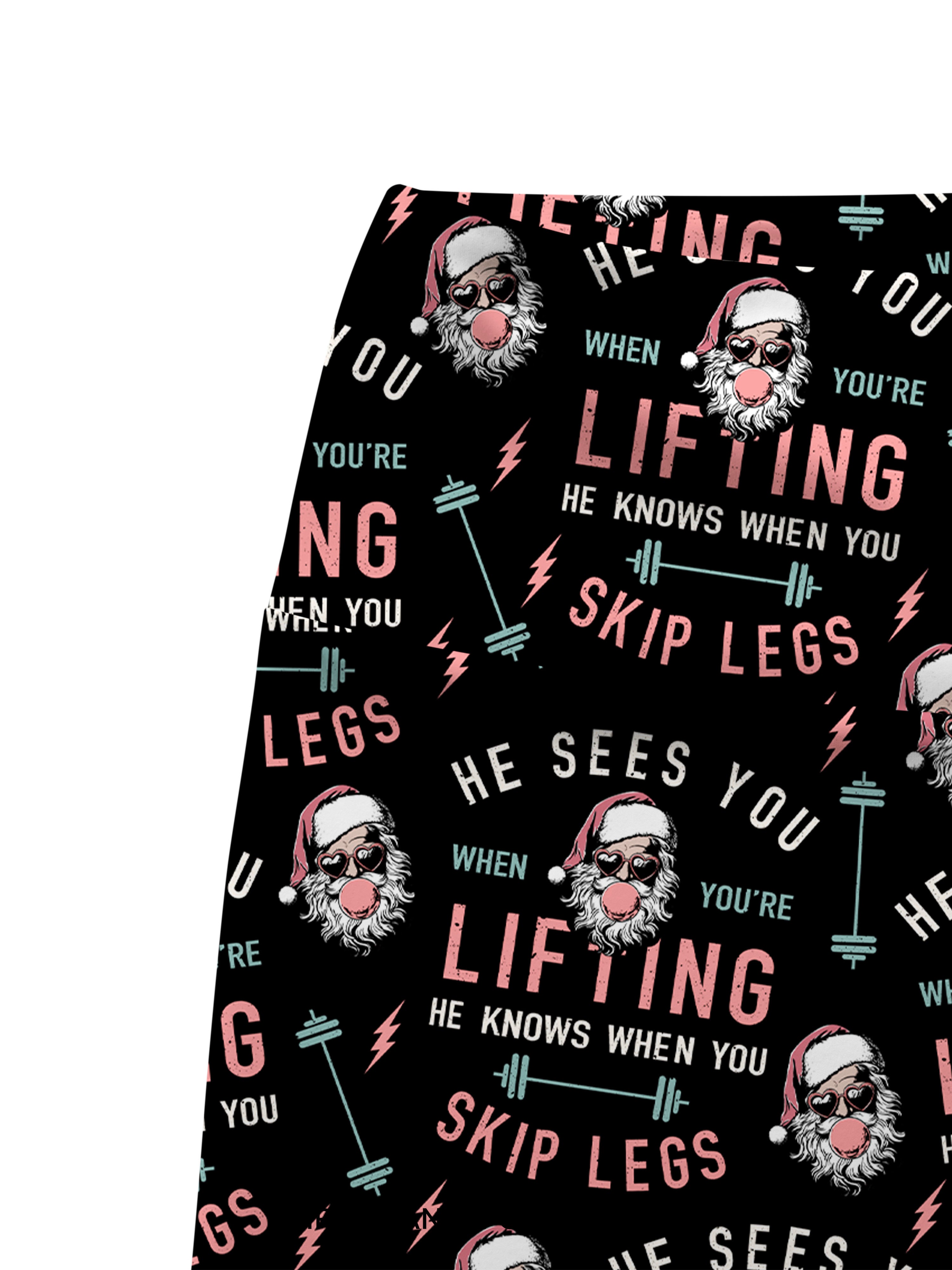 HE SEES YOU WHEN YOU'RE LIFTING Printed Yoga Cycling Shorts