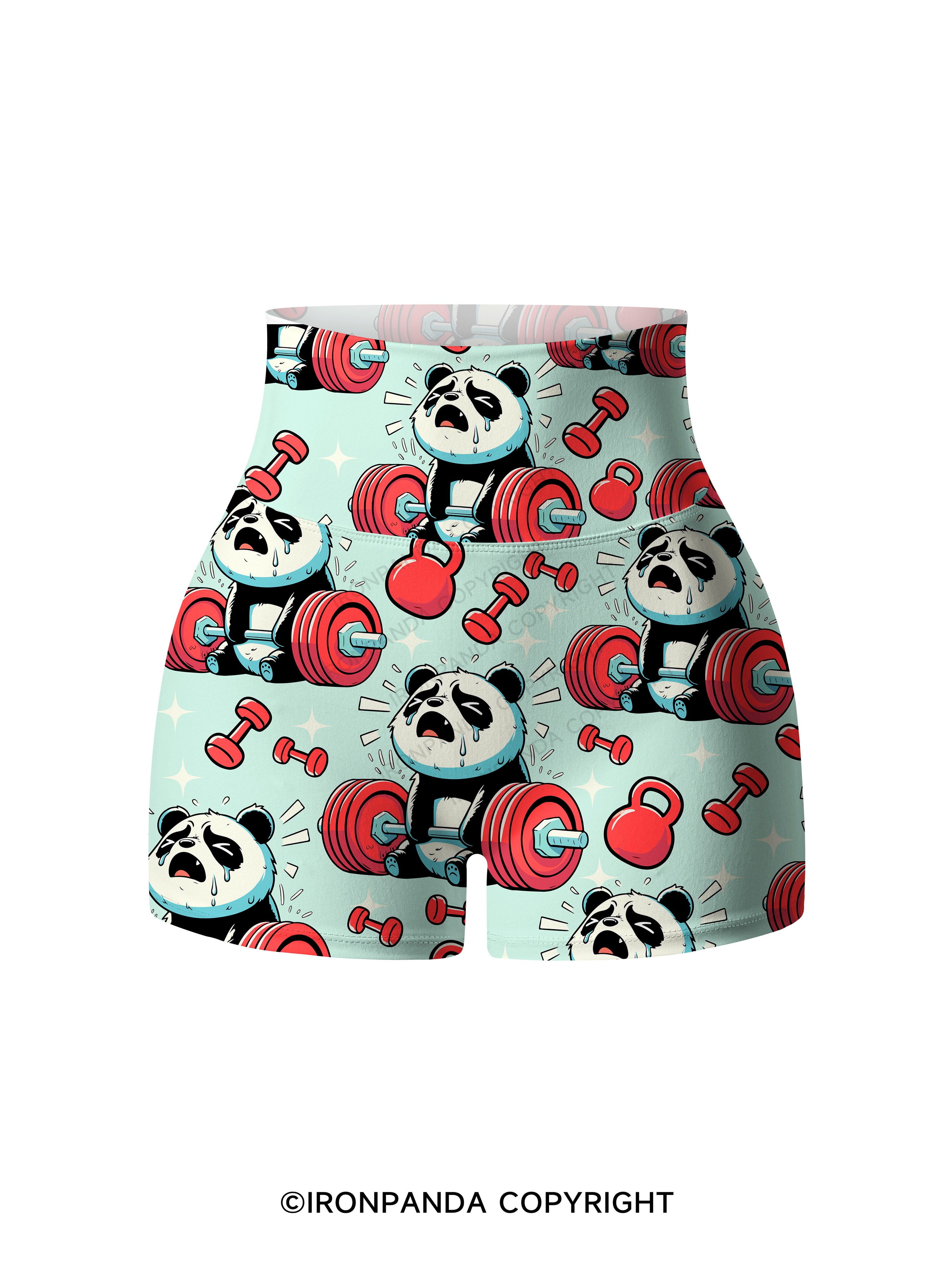 don't fart panda weightlifting Printed Yoga Shorts