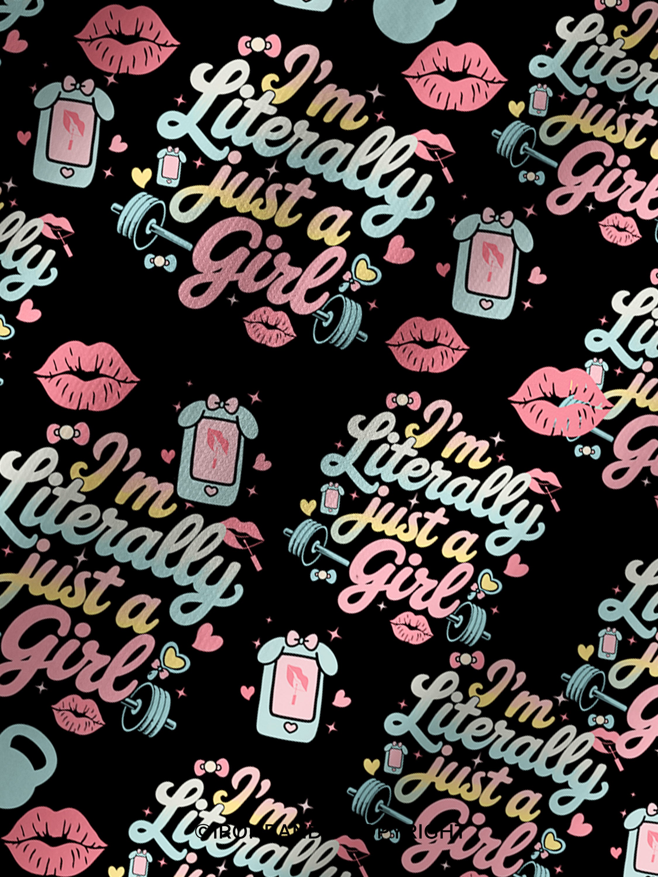 I'm Literally Just A Girl Fitness Printed Yoga Shorts