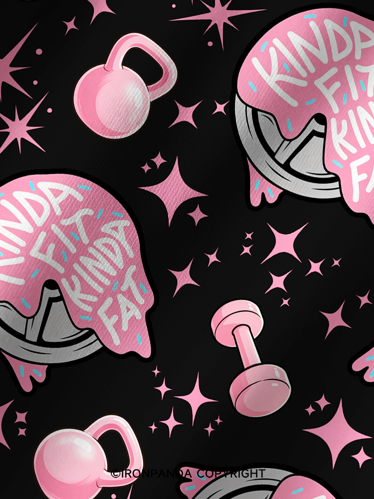 KINDA FIT KINDA FAT DONUT PLATE Printed Yoga Shorts