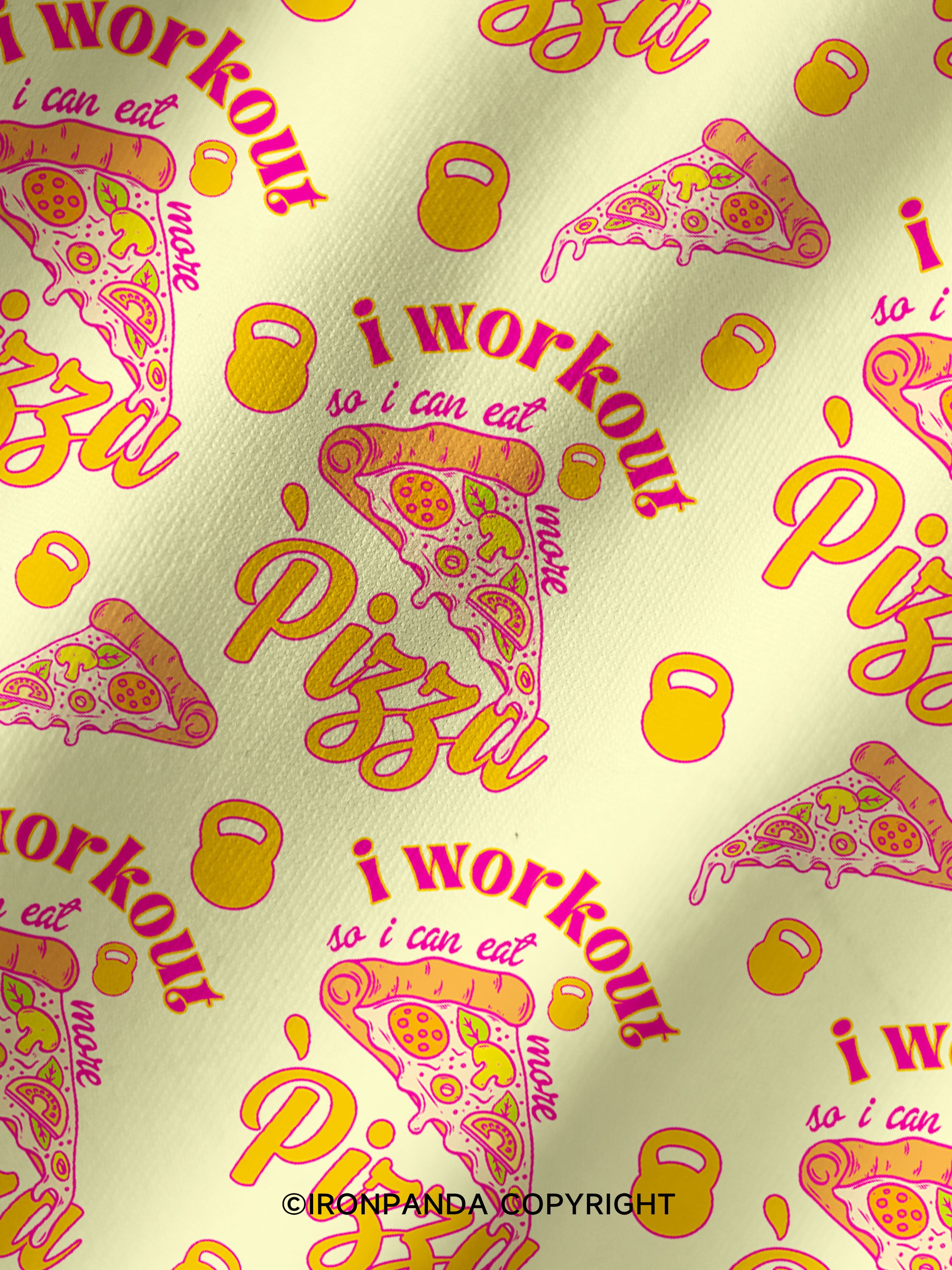 i workout so i can eat more pizza Printed Yoga Shorts