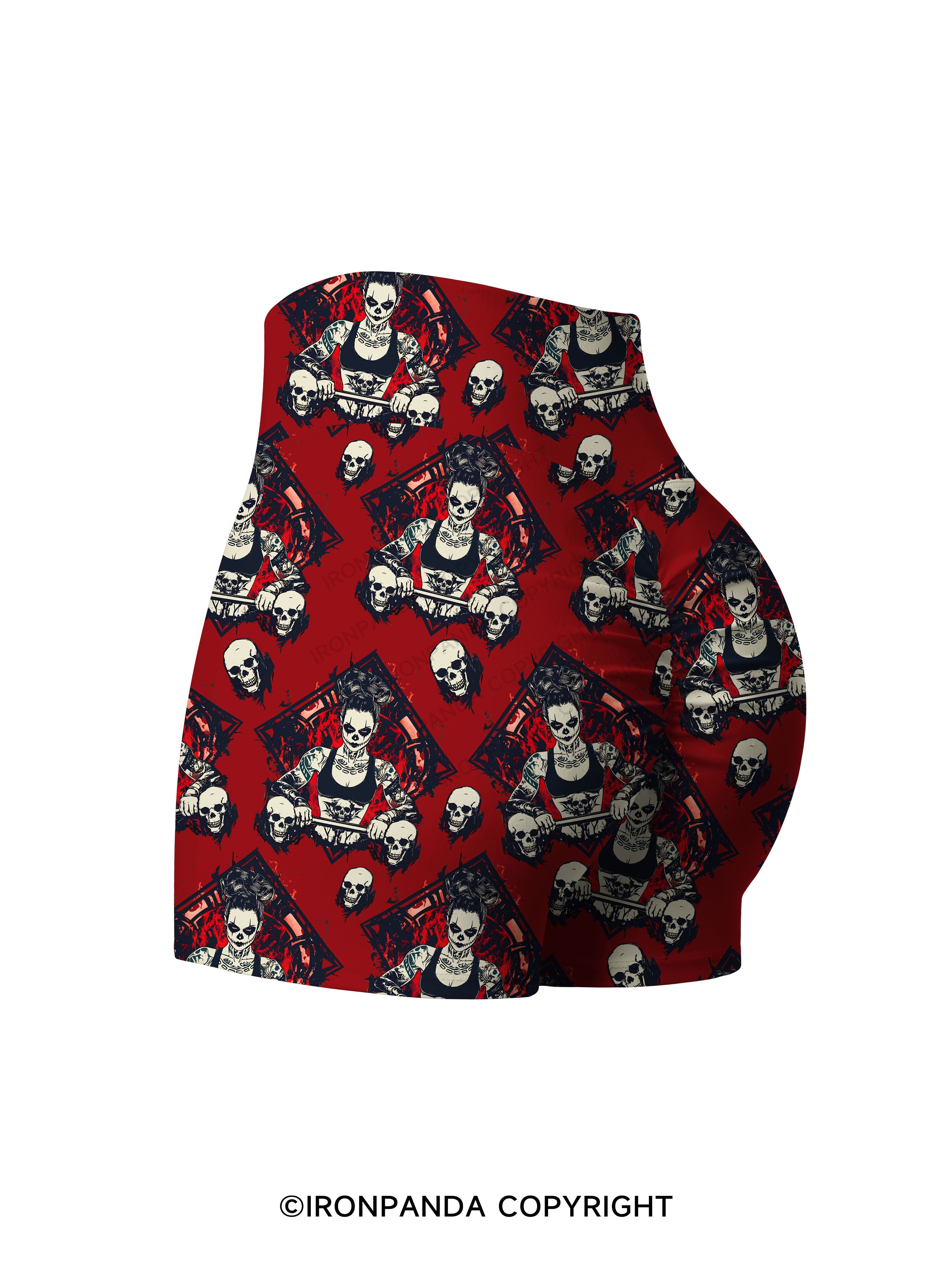 HEAVY LIFTS, DARK VIBES Printed Yoga Shorts