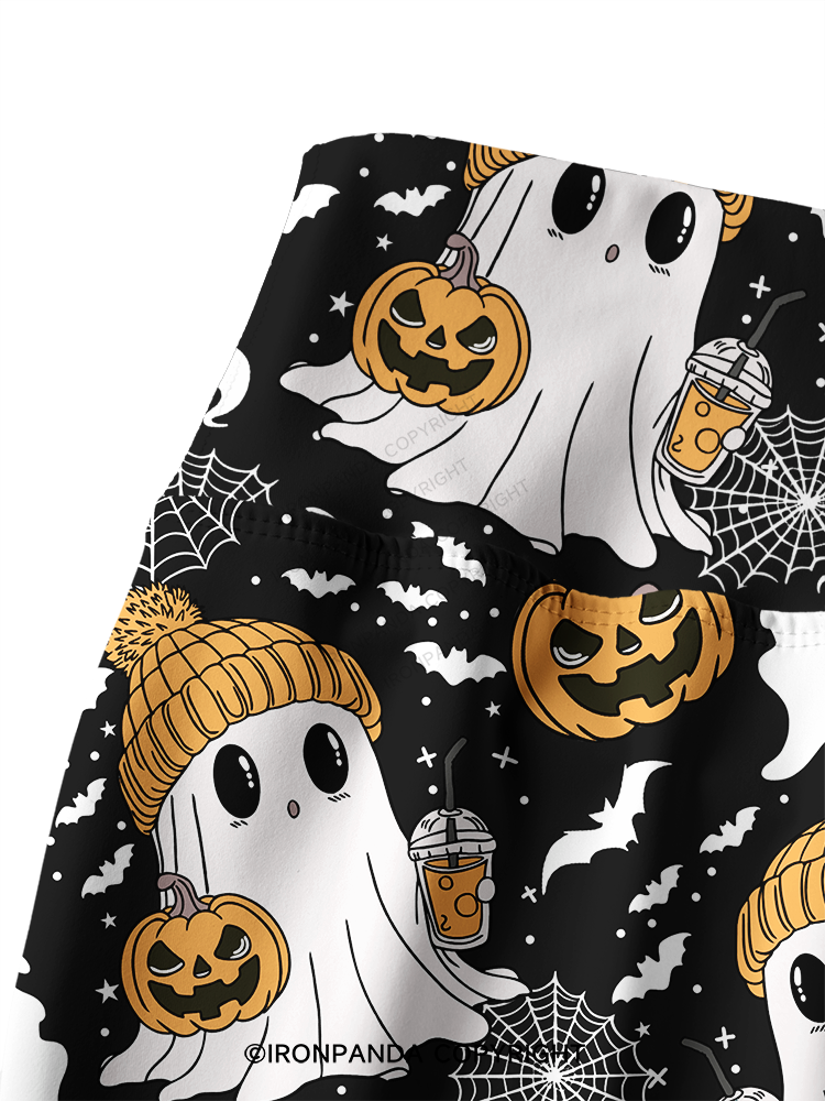 GHOST WITH ICED COFFEE Printed Yoga Pants