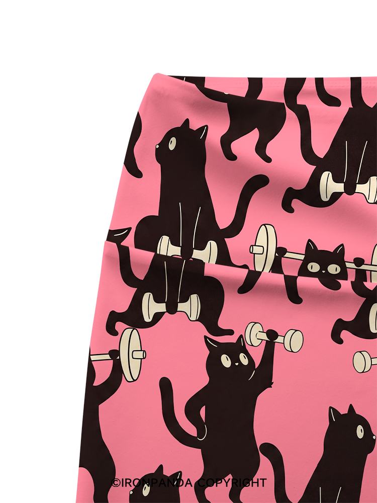 Funny Cat Gym Printed Yoga Cycling Shorts