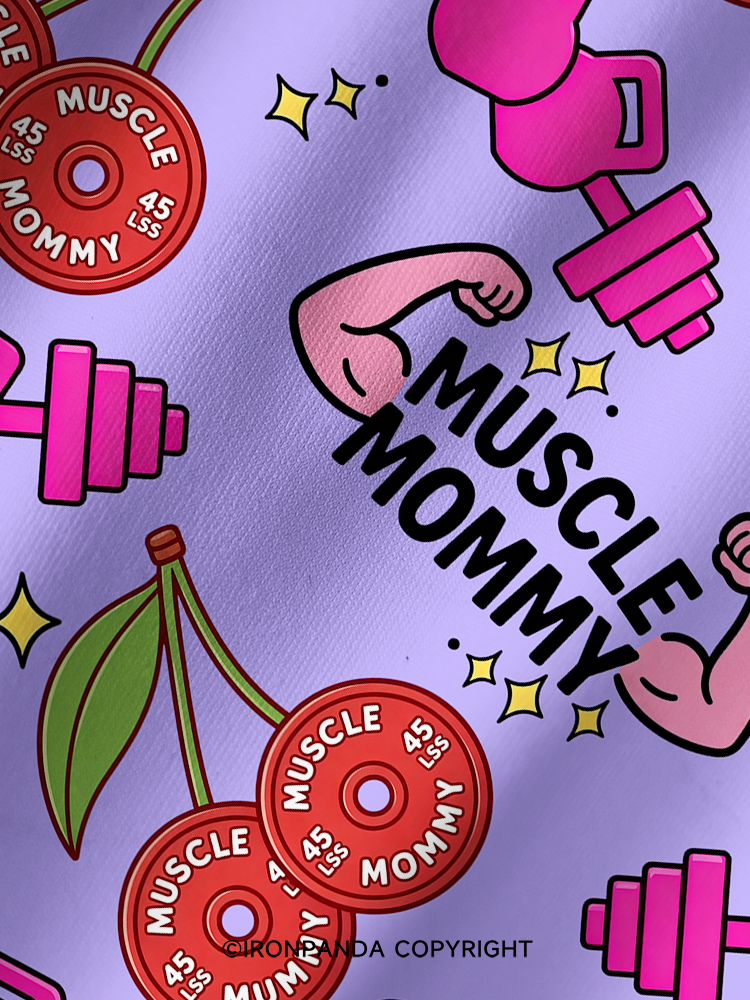 Muscle Mommy Printed Yoga Shorts