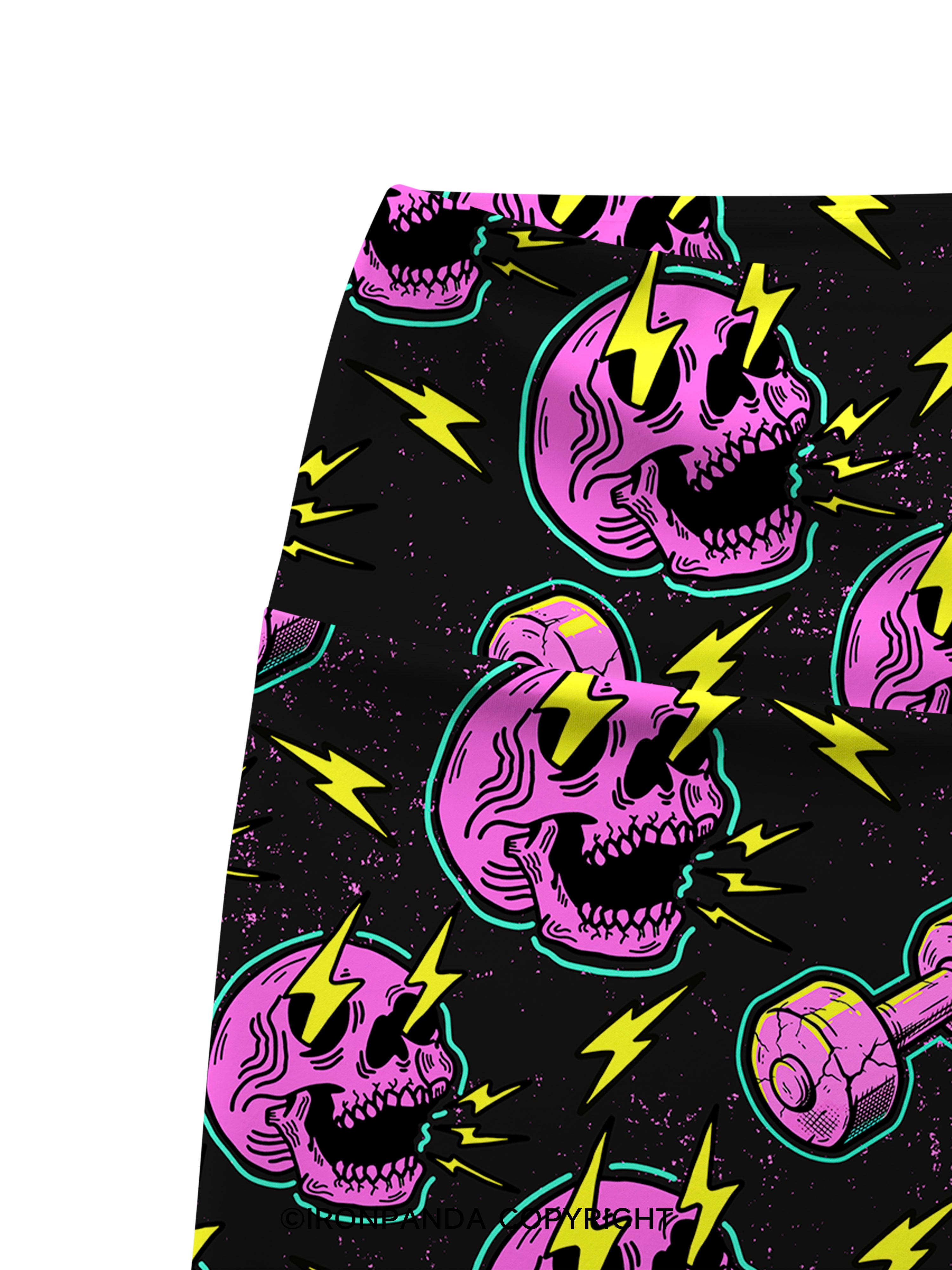 LIGHTNING SKELETON Printed Yoga Cycling Shorts