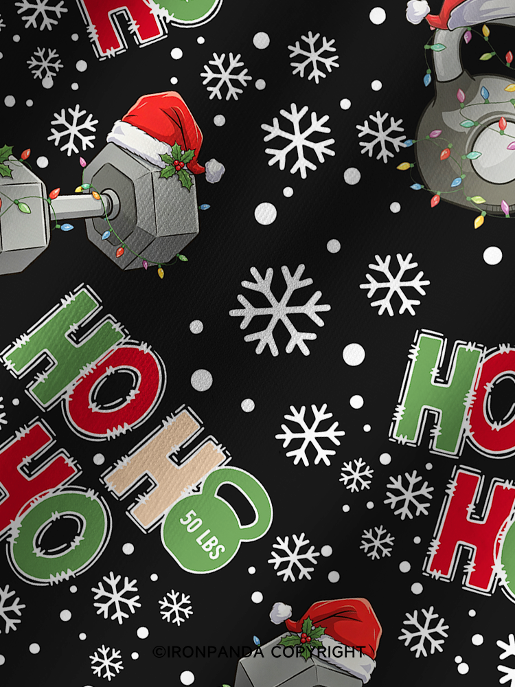 HOHOHO MERRY LIFTMASS Printed Yoga Shorts