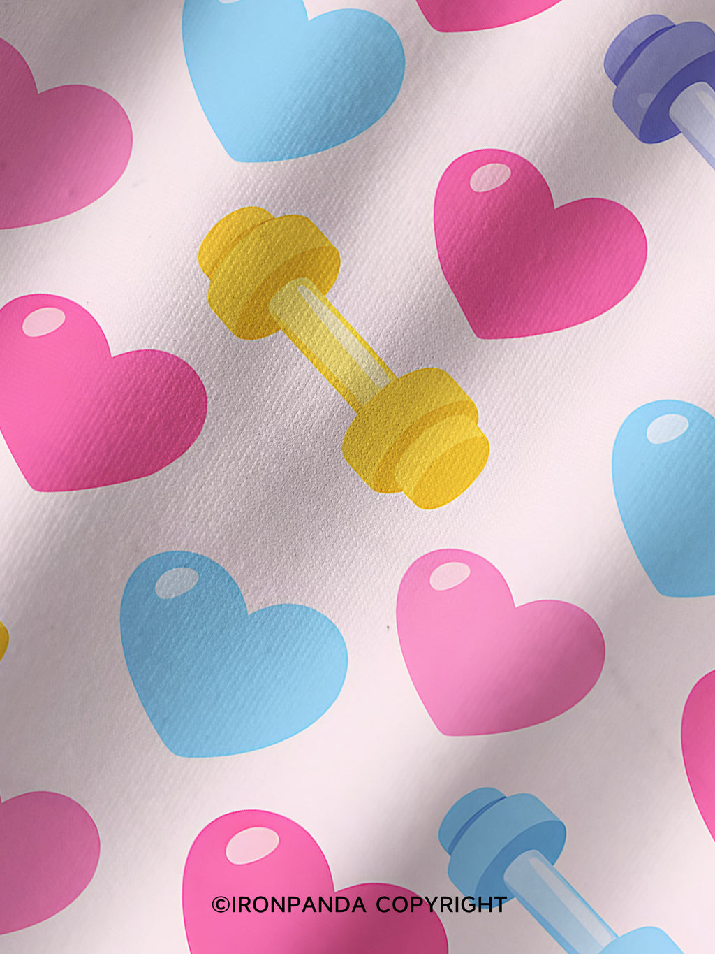 Sweet Heart & Dumbbell Printed Yoga Shorts