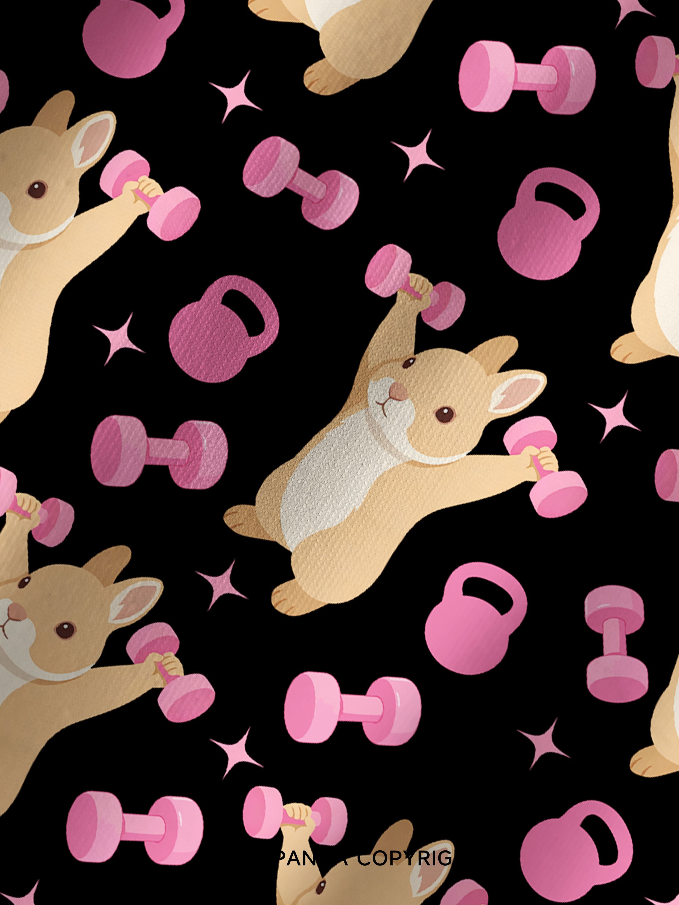 I AM A STRONG BUNNY Printed Yoga Shorts
