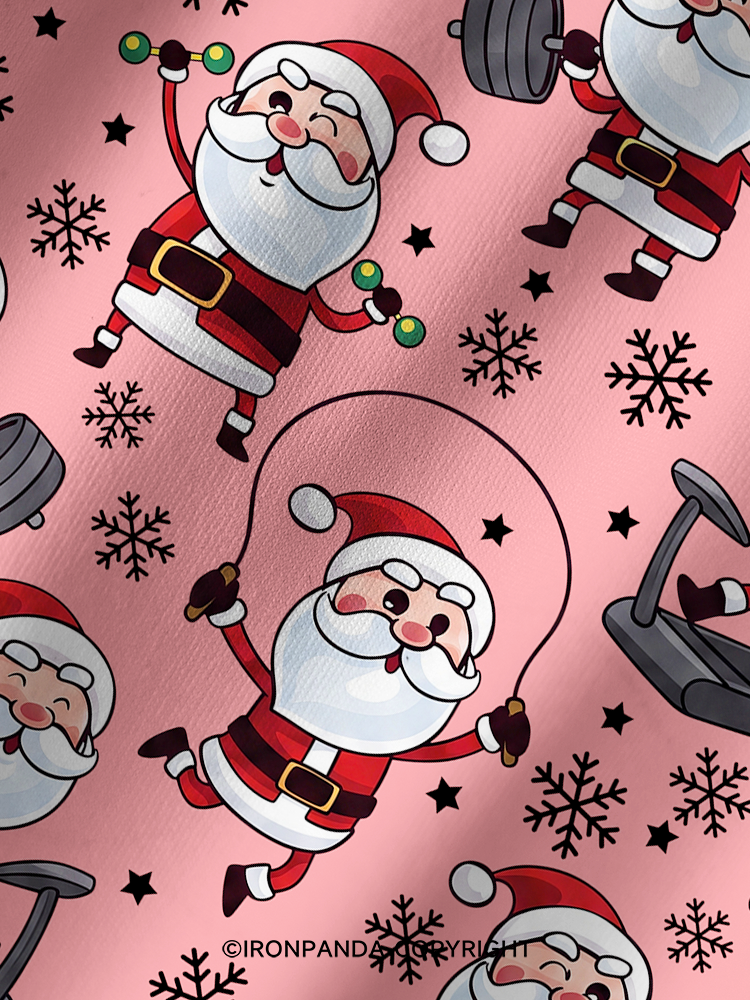 Funny Santa Claus Gym Printed Yoga Shorts