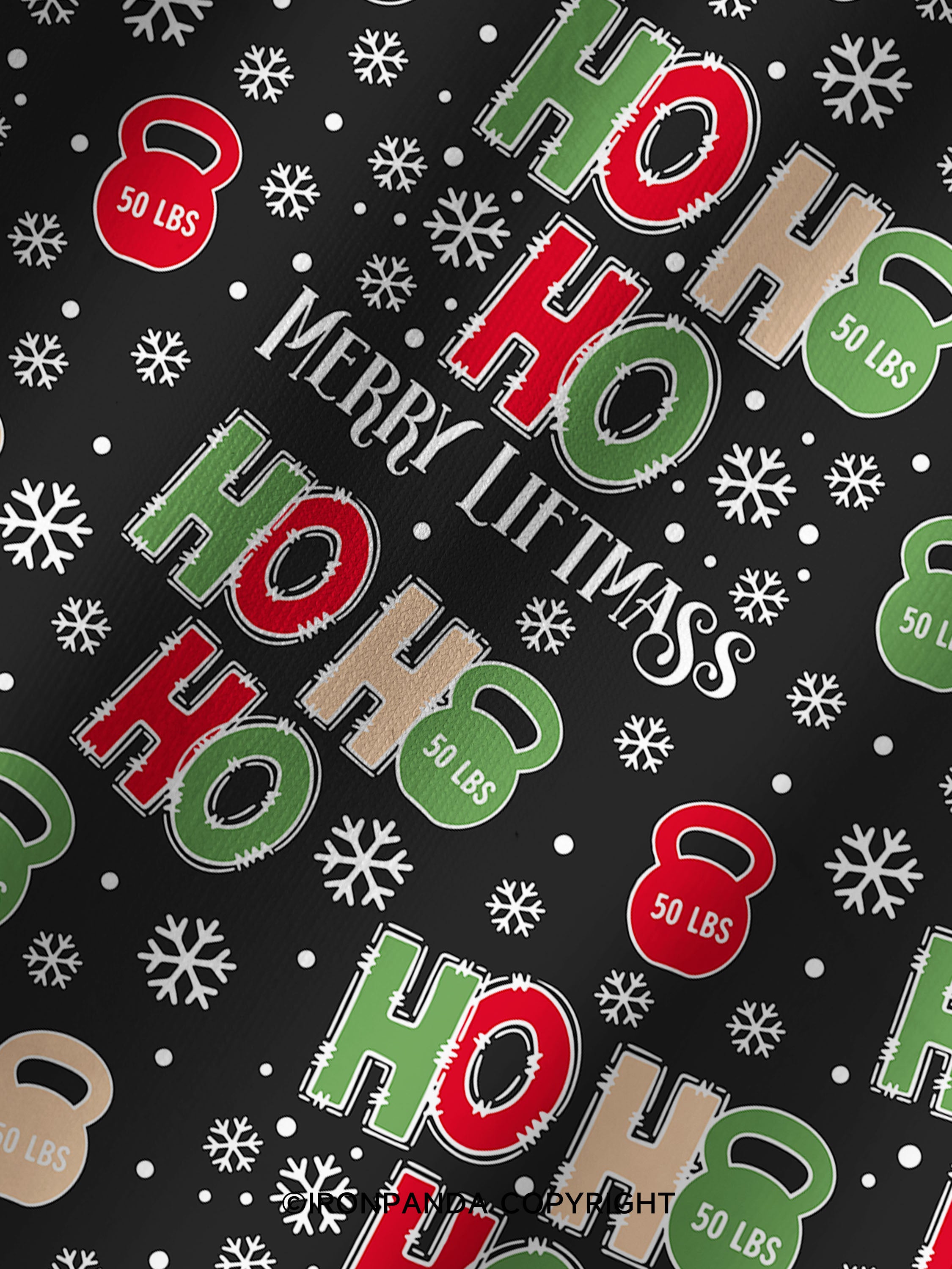 HOHOHO MERRY LIFTMASS Printed Yoga Shorts