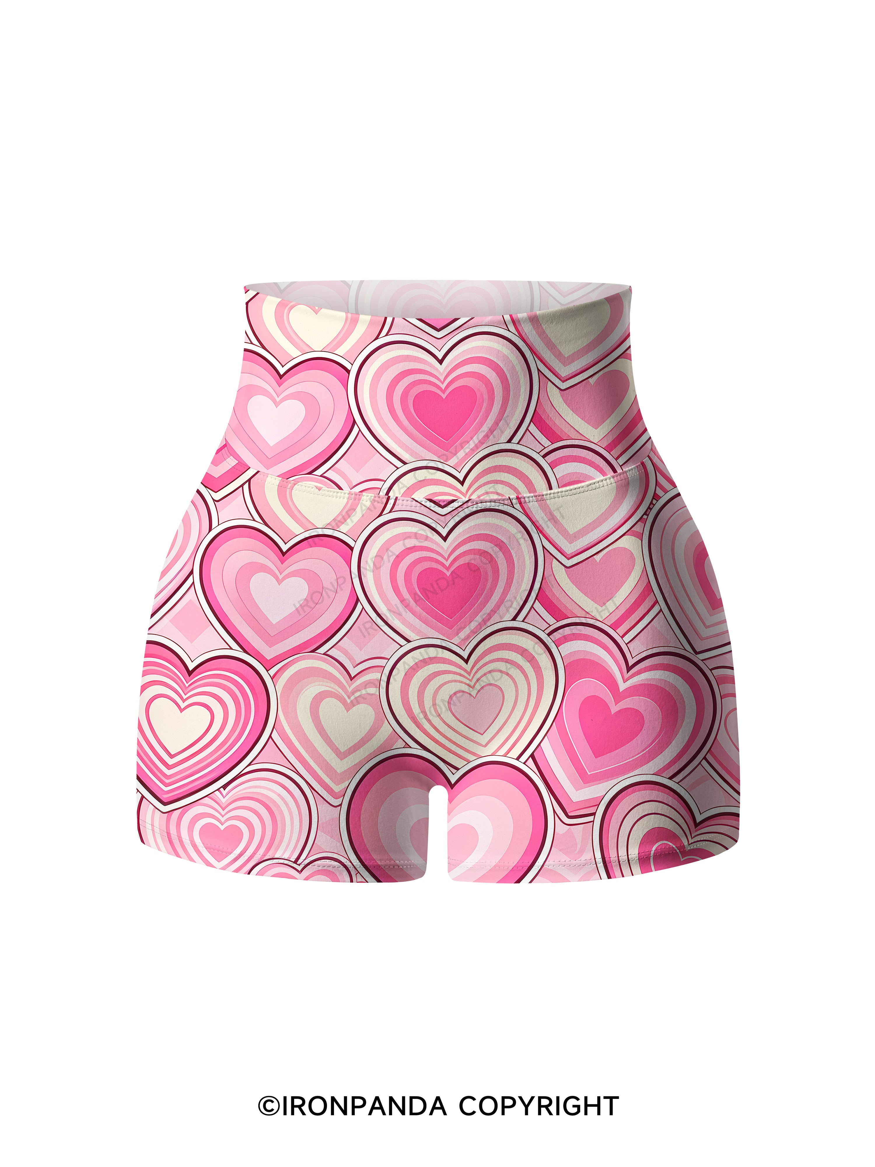 Candy Hearts Printed Yoga Shorts