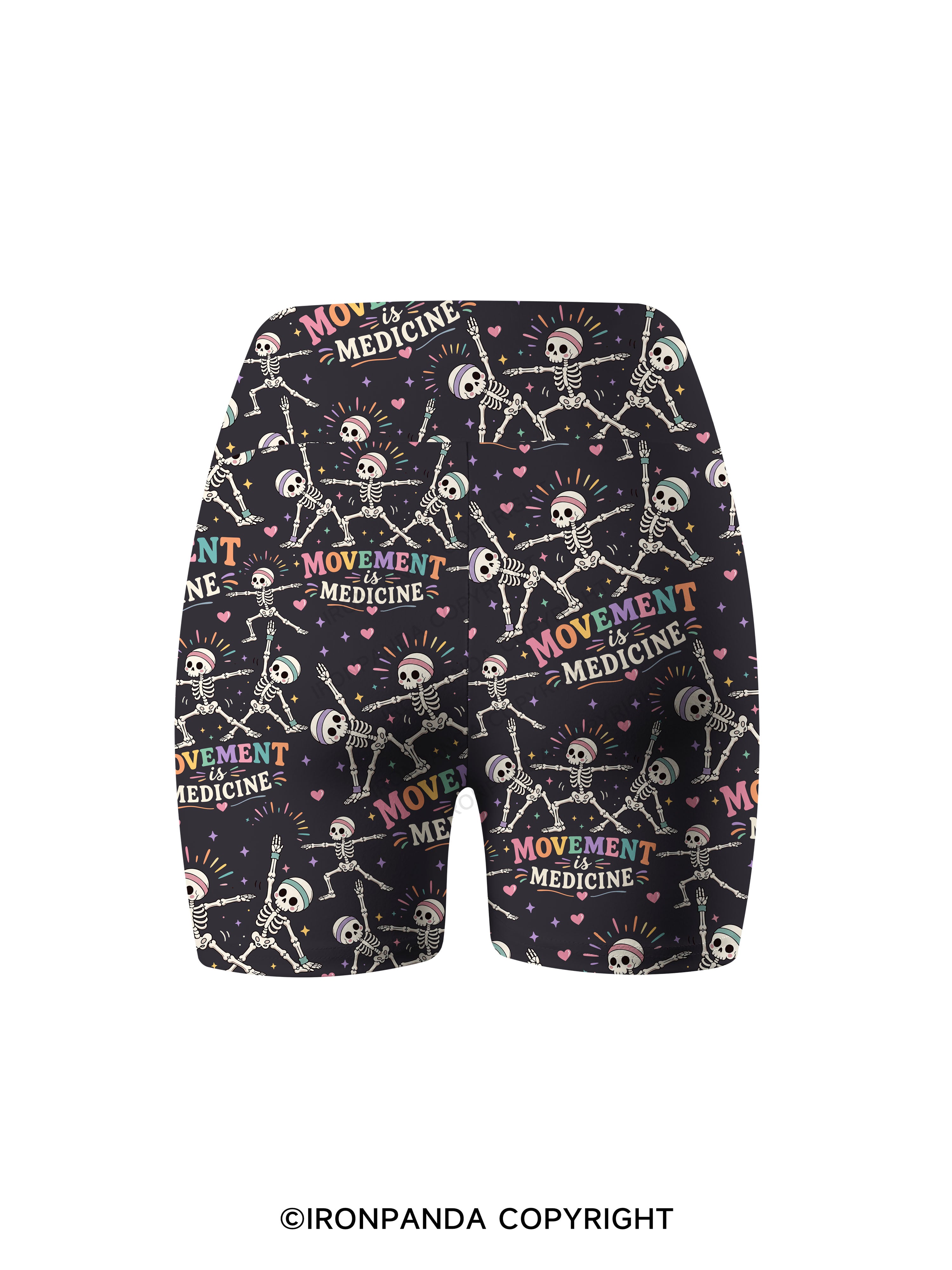 Movement Is Medicine Printed Yoga Cycling Shorts