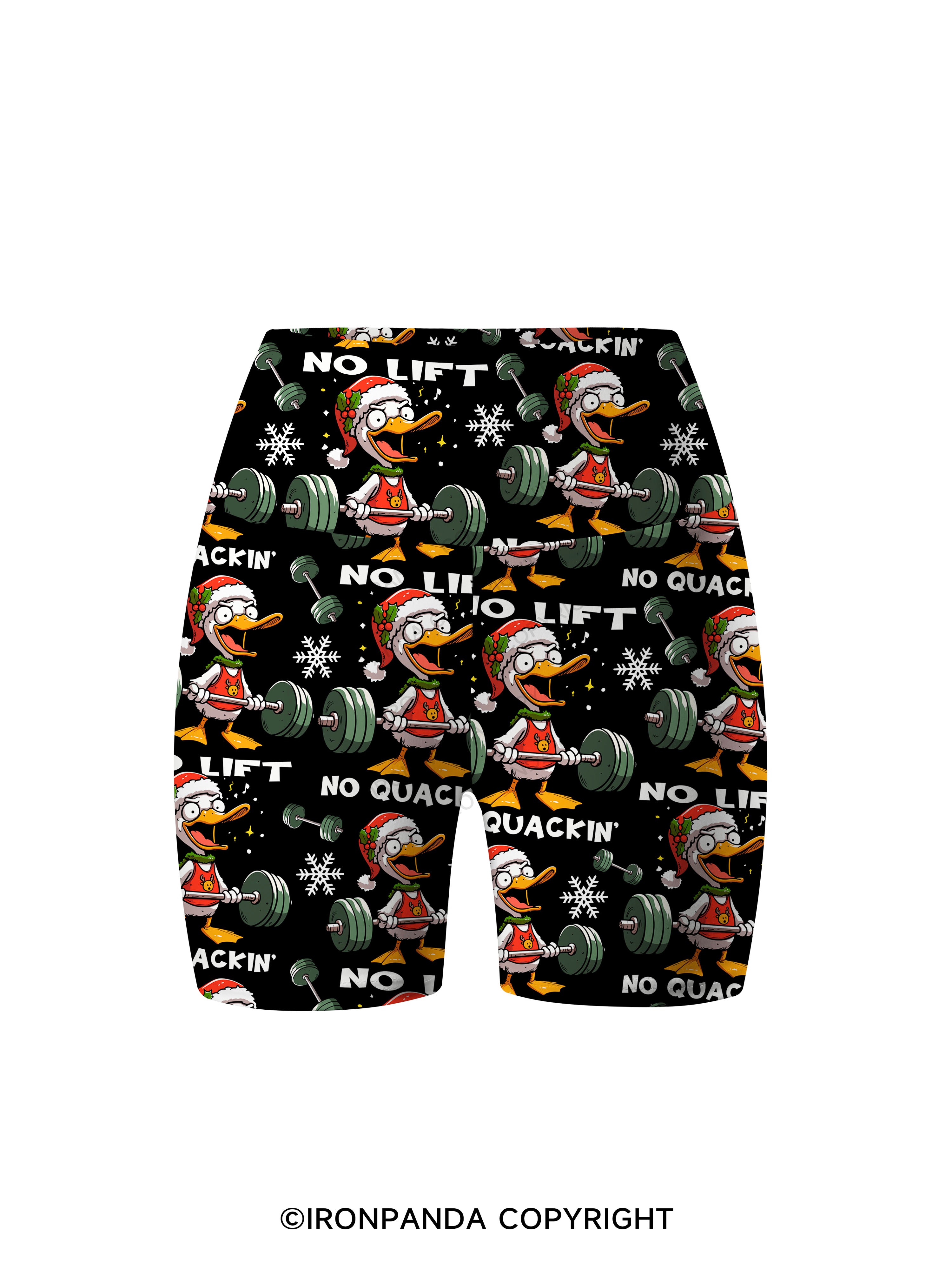 No Lift, No quackin' Printed Yoga Cycling Shorts