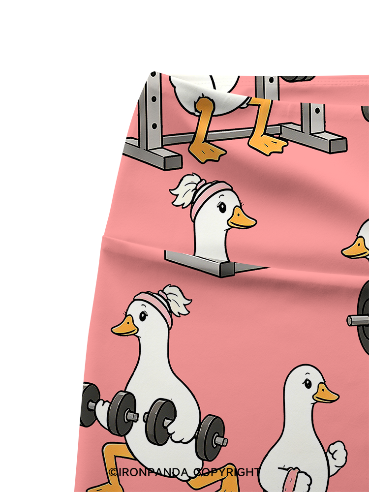 Full Duck Power, Burning Calories Printed Yoga Cycling Shorts
