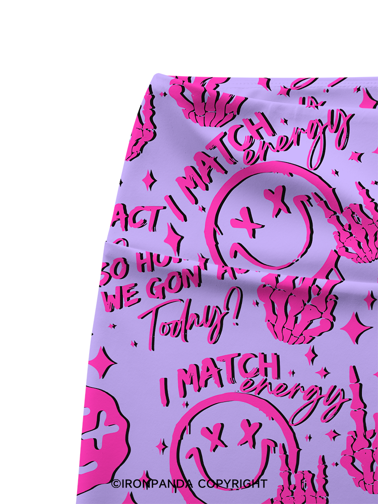 How We Gonna Act Today Smile Printed Yoga Cycling Shorts