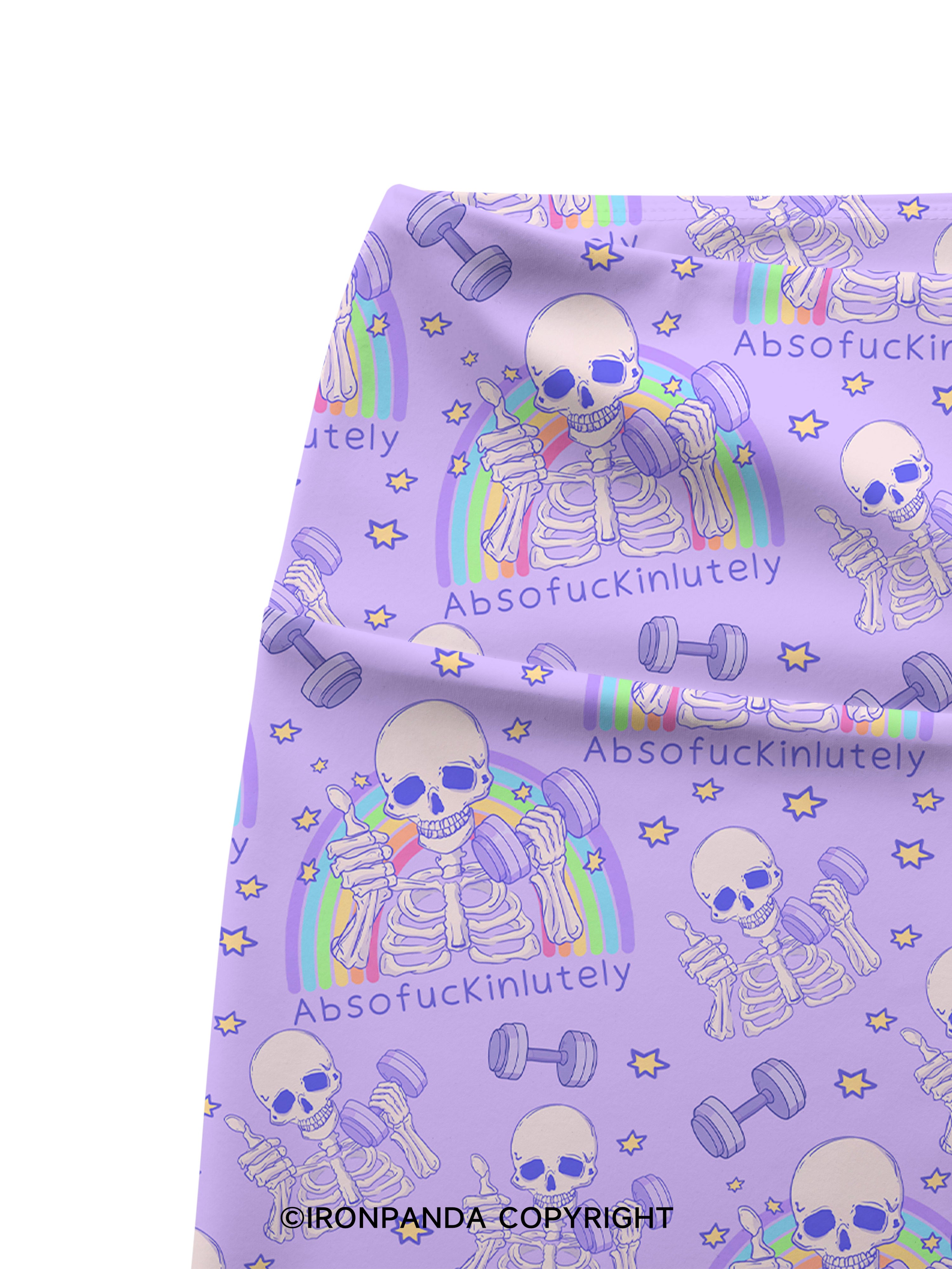 ABSOFUCKINLUTELY GYM SKELETON Printed Yoga Cycling Shorts
