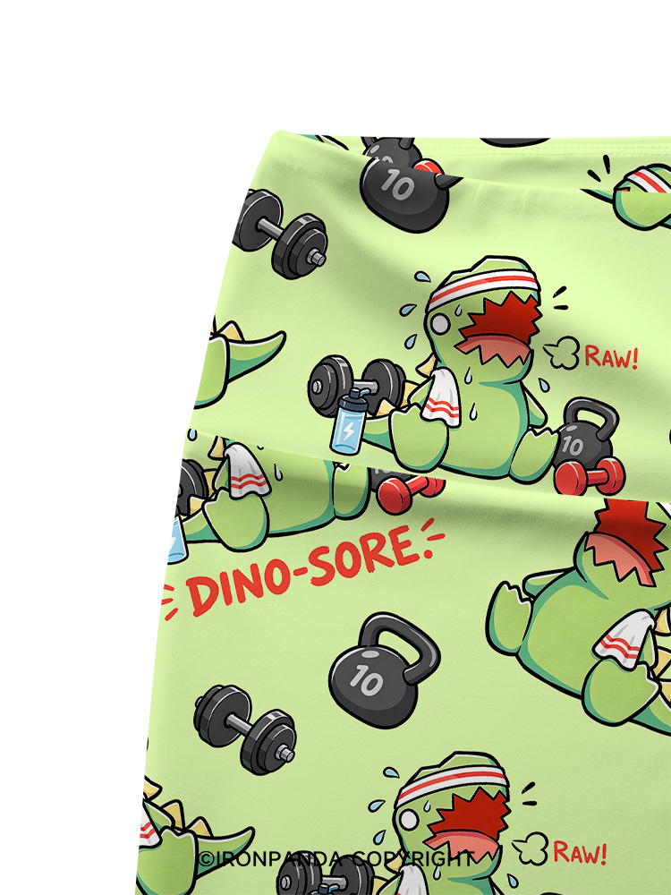 DINO-SORE GYM Printed Yoga Cycling Shorts