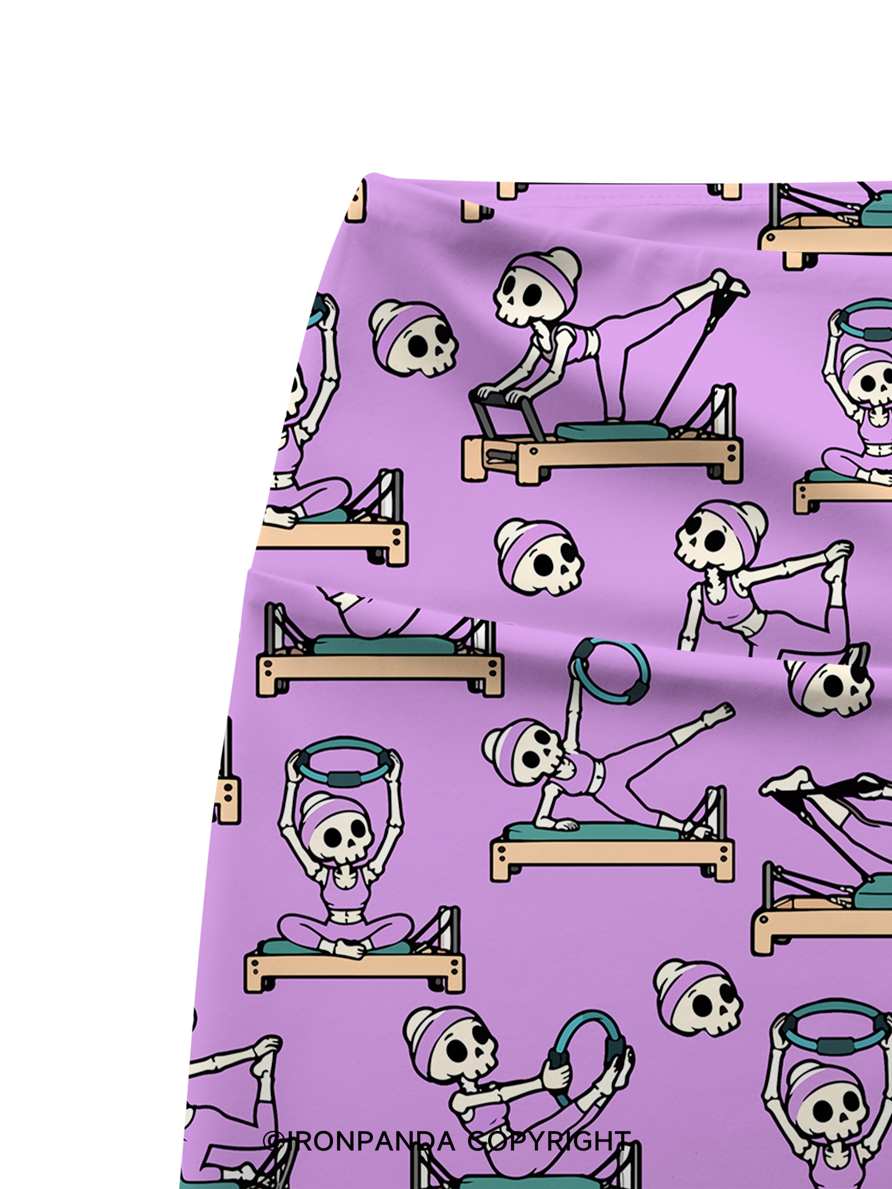 PILATES SKELETON REFORMER WORKOUT FITNESS LOVER Printed Yoga Cycling Shorts