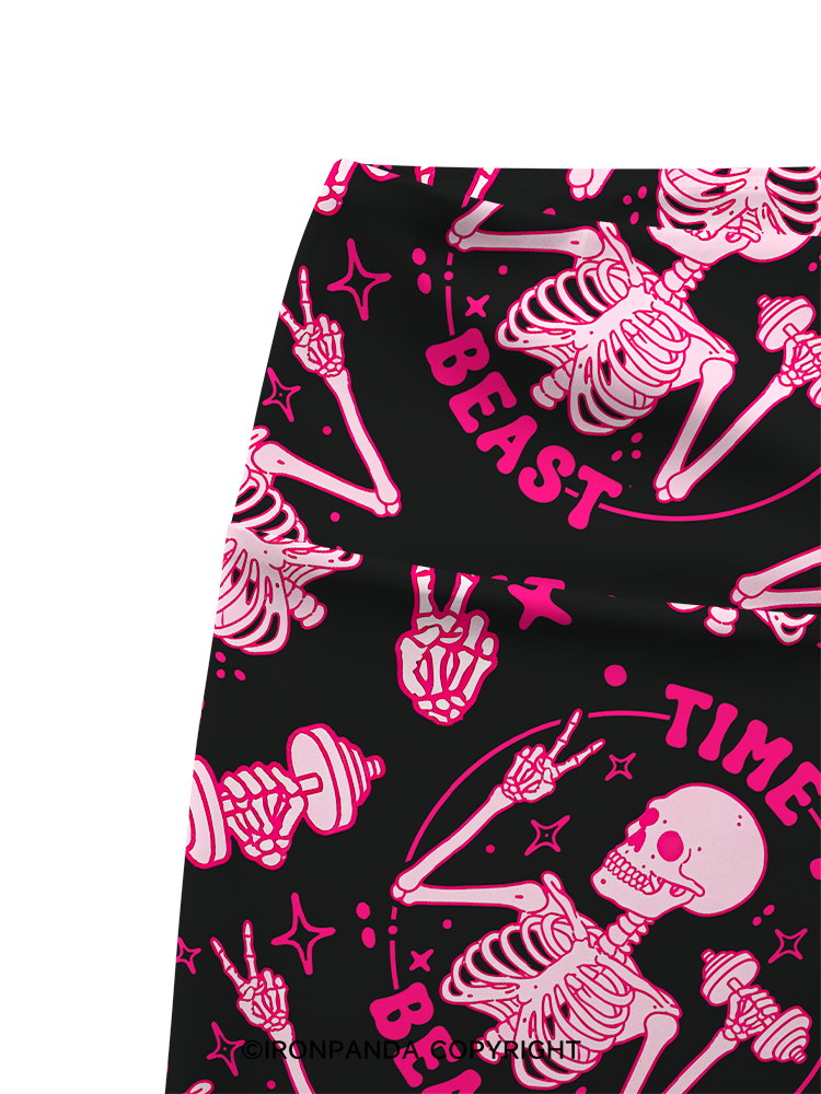 TIME TO BEAST Printed Yoga Cycling Shorts