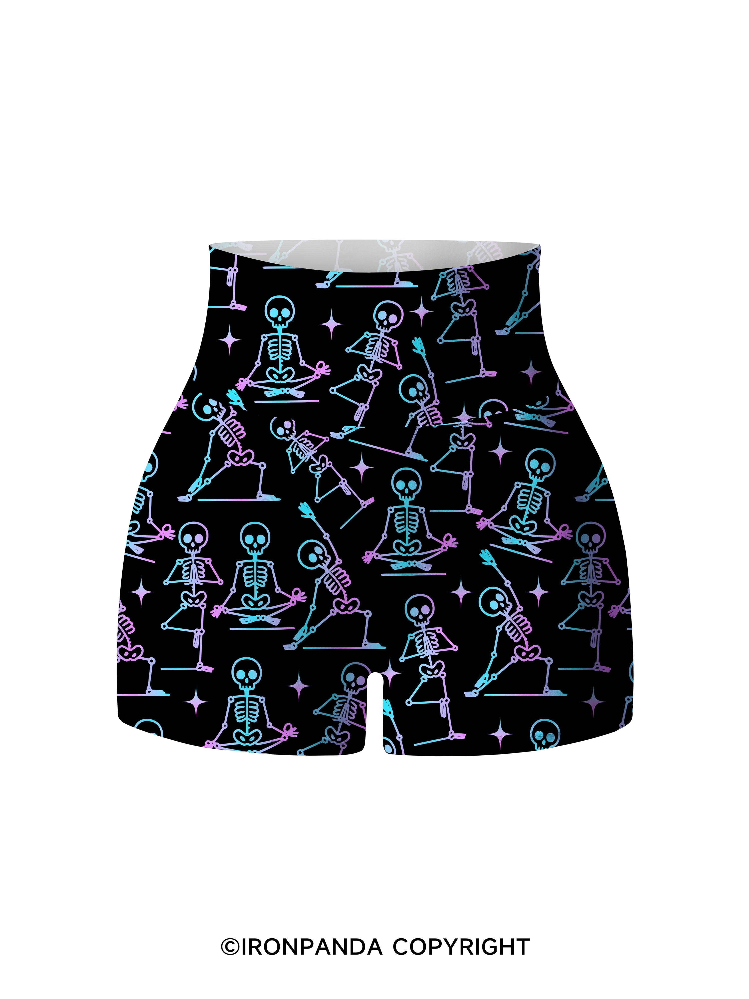 ZEN TO THE BONE SKELETON Printed Yoga Shorts