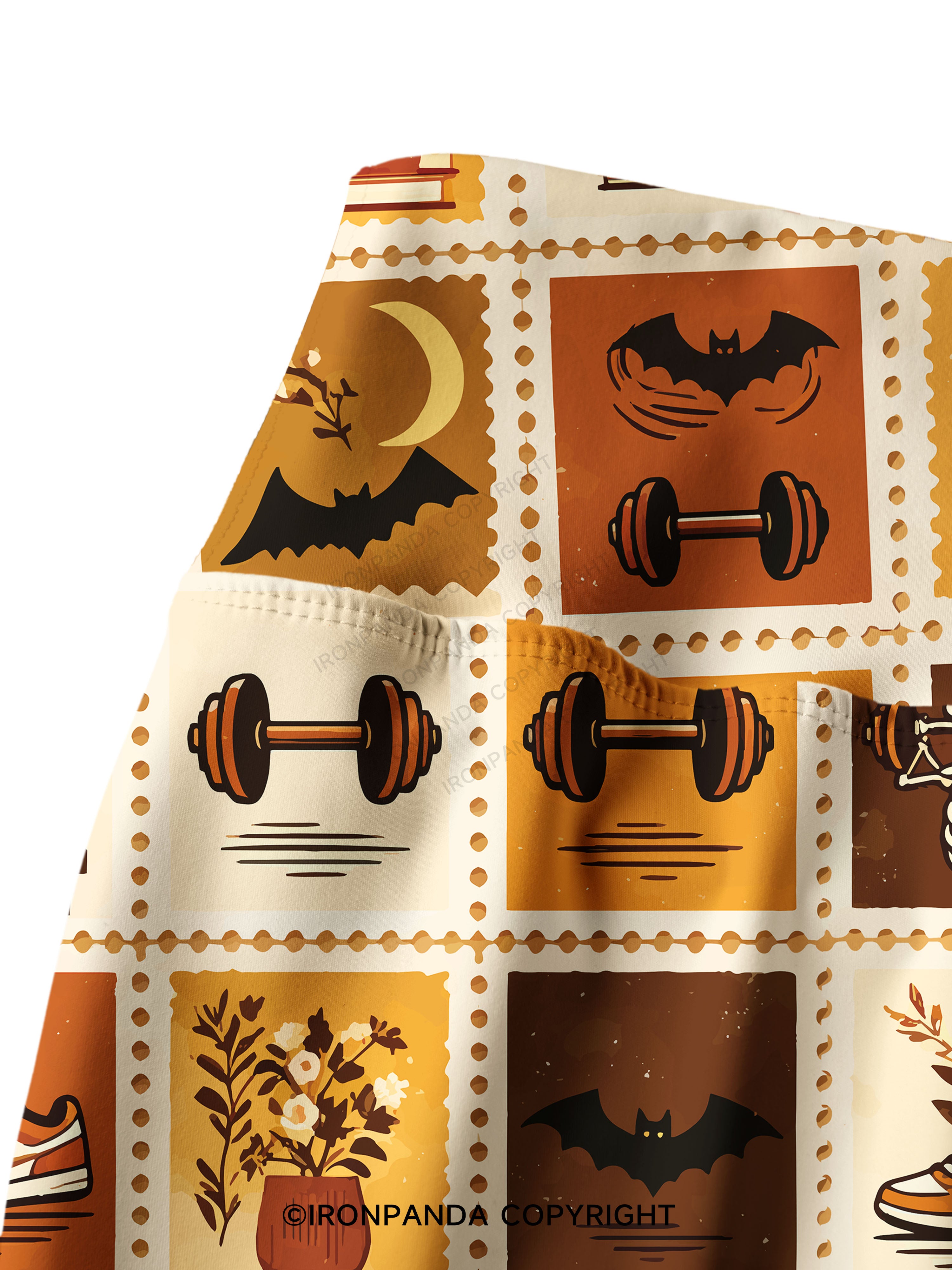 Halloween Fall Fitness Grid Print Printed Yoga Pants