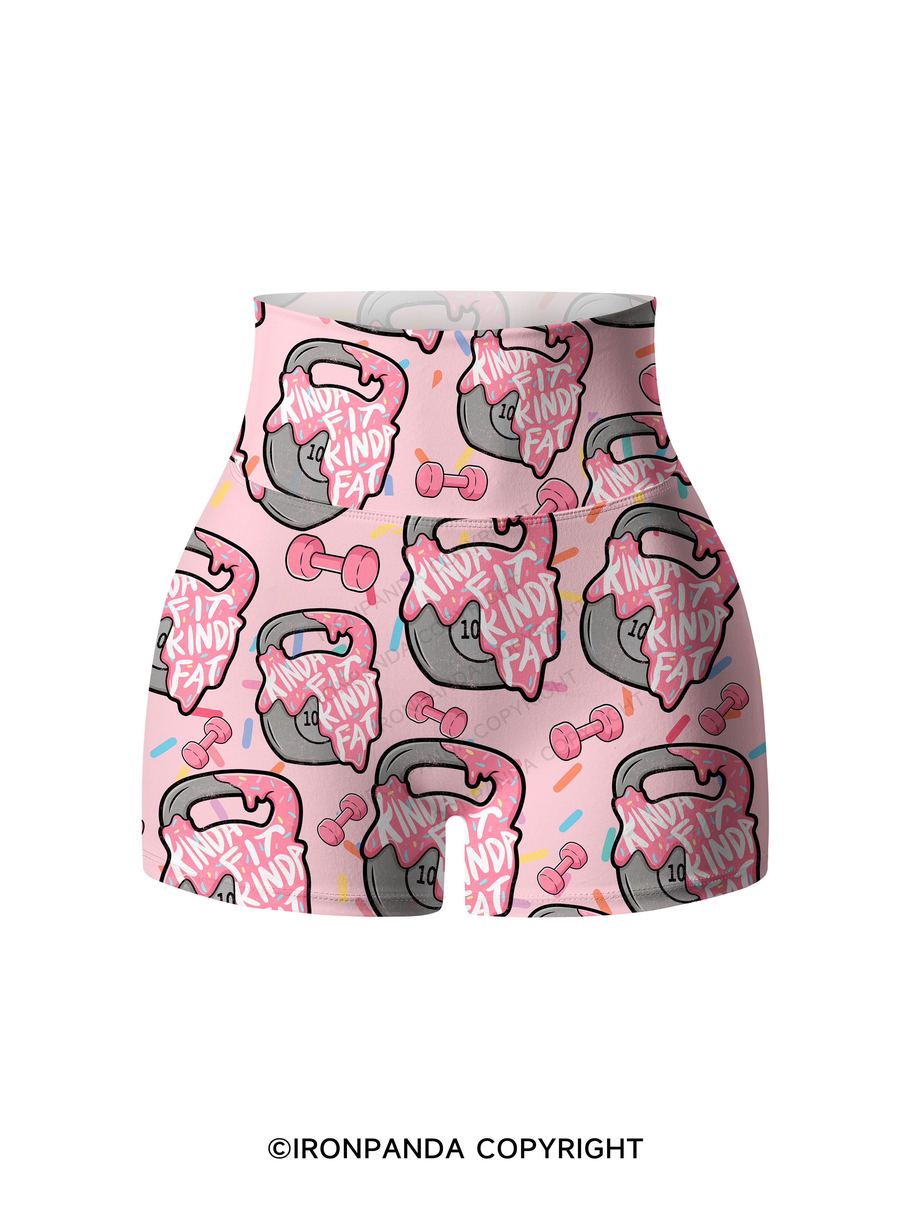 KINDA FIT SORTA FAT KETTLEBELL Printed Yoga Shorts